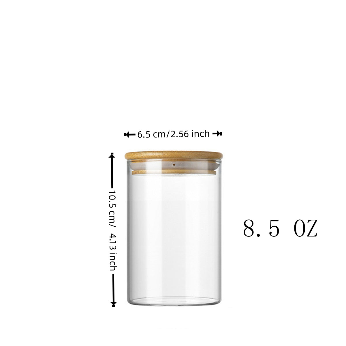 Pefelife 8.5oz Glass Jars with Bamboo Lids 12 Pcs Small Food Storage