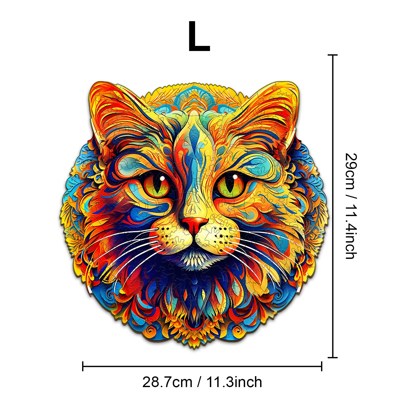 Pefelife Wooden Jigsaw Puzzle for Adults, Cat Puzzle