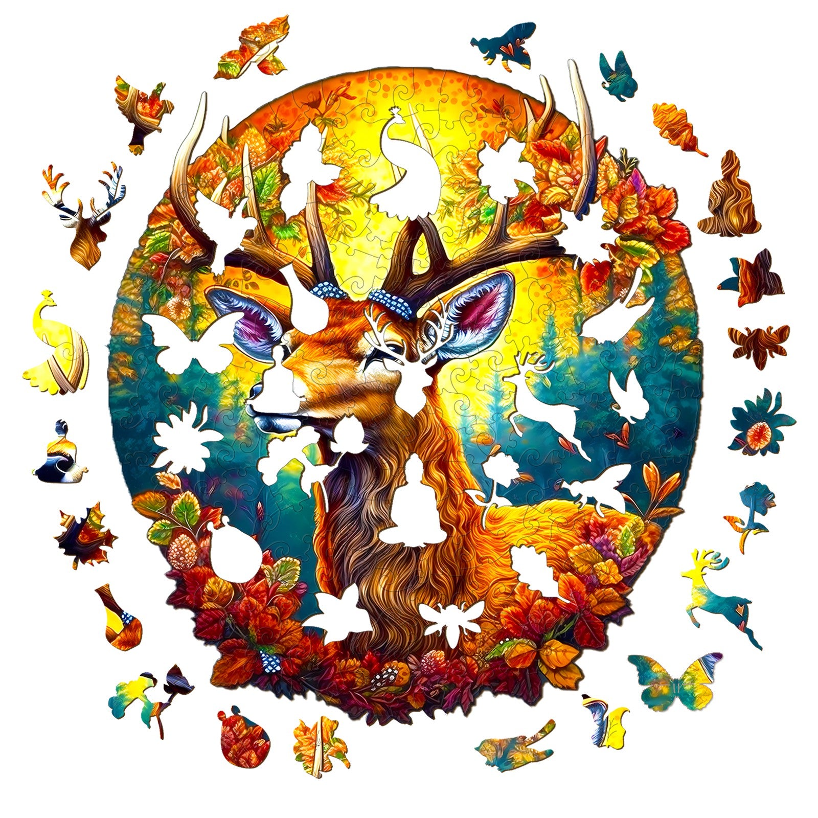 Pefelife Wooden Jigsaw Puzzle for Adults, Deer of Life Puzzle