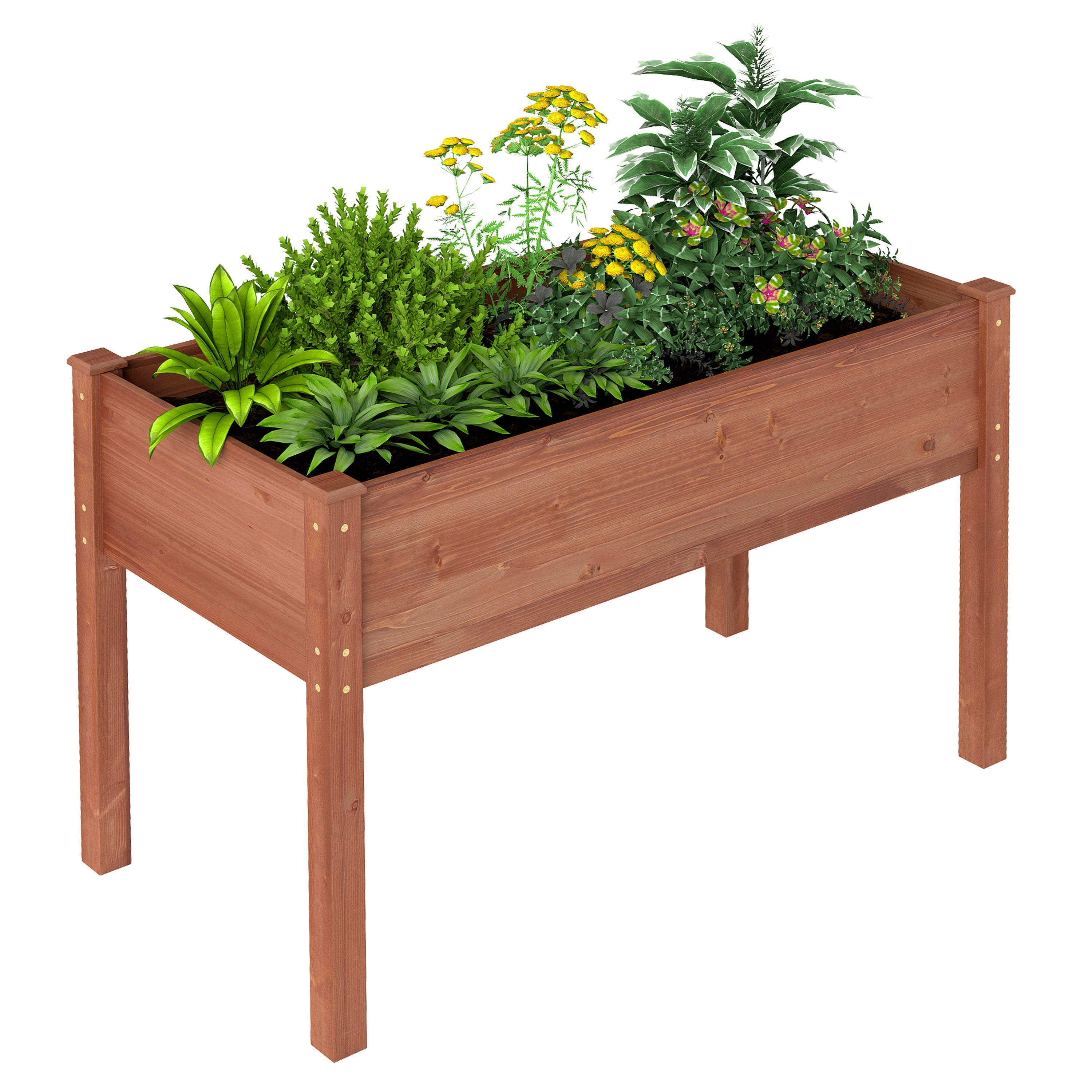 Pefelife 30in Height Raised Garden Bed with Legs, Elevated Wooden Planter Box