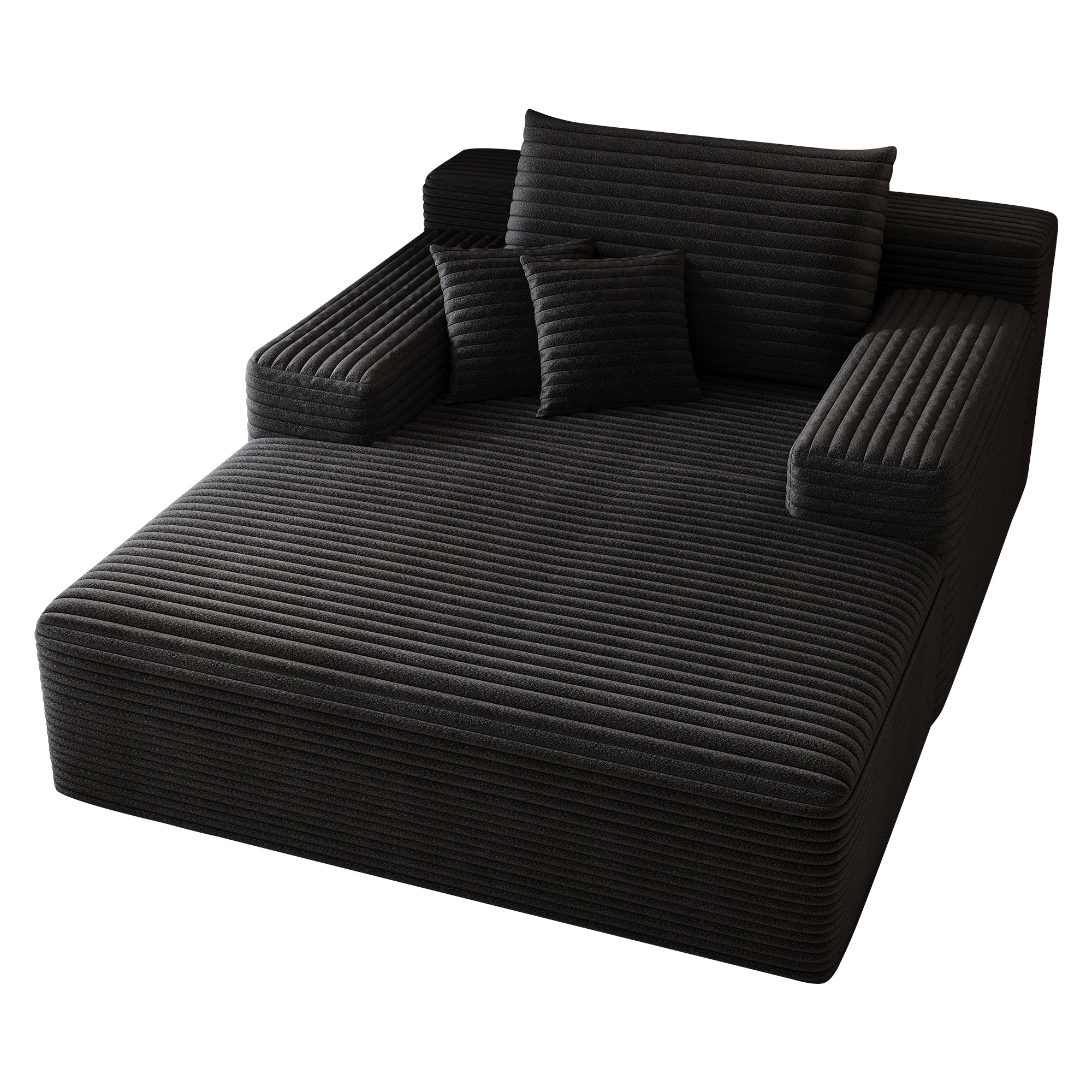 Pefelife Oversized Chaise Lounge Chair Indoor, Faux Fur with Thickened Backrest