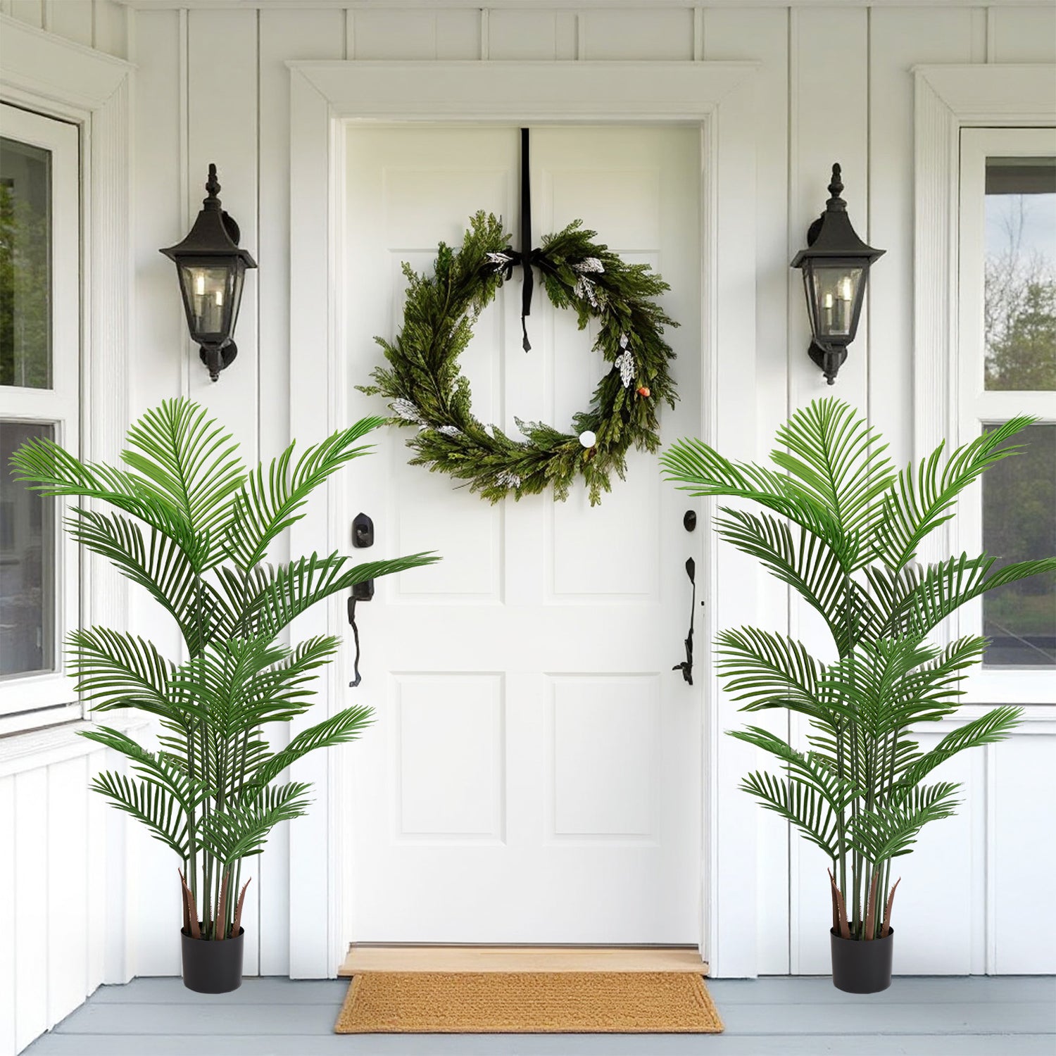 Pefelife Artificial Tropical Palm Tree, 2 pcs/set