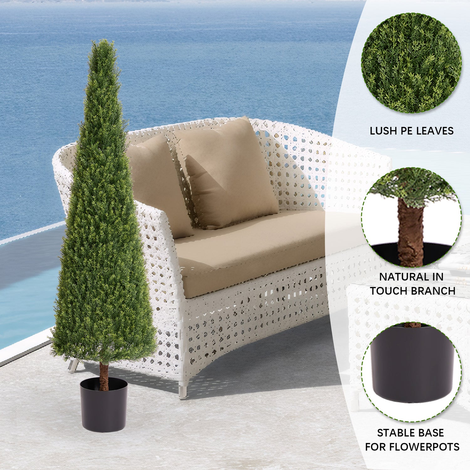 Pefelife Decorations For Indoor and Outdoor Tree Artificial Boxwood Topiary Tree