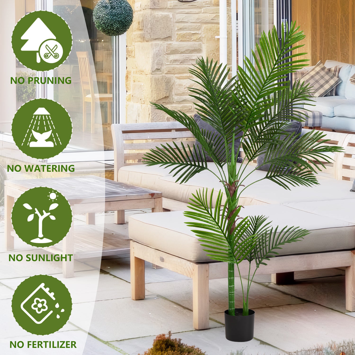 Pefelife Single Rod Loose Tail 11 Leaf Sunflower, Artificial Plant