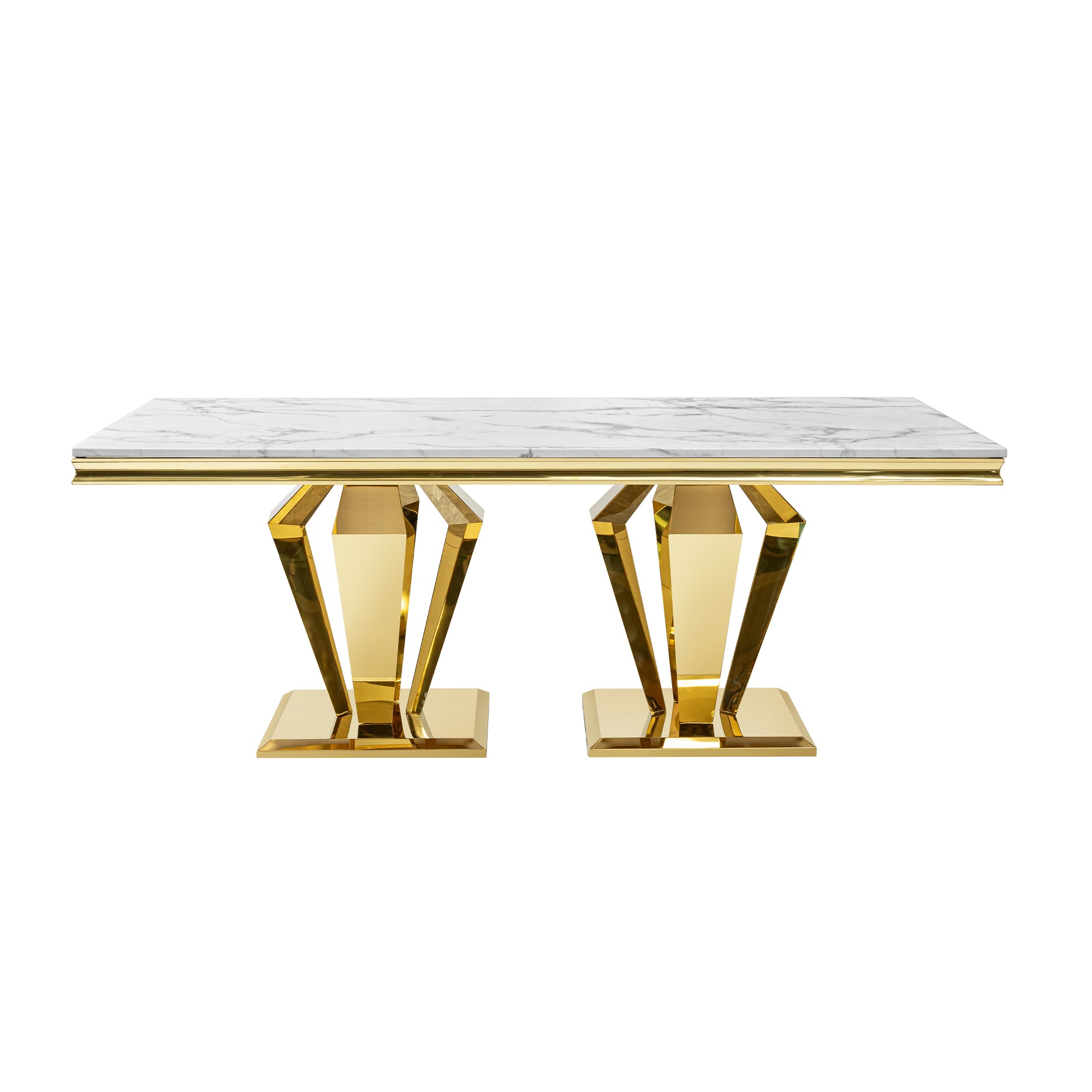 Pefelife Coffee Table, Stainless Steel Base with MDF Marble Pattern Top