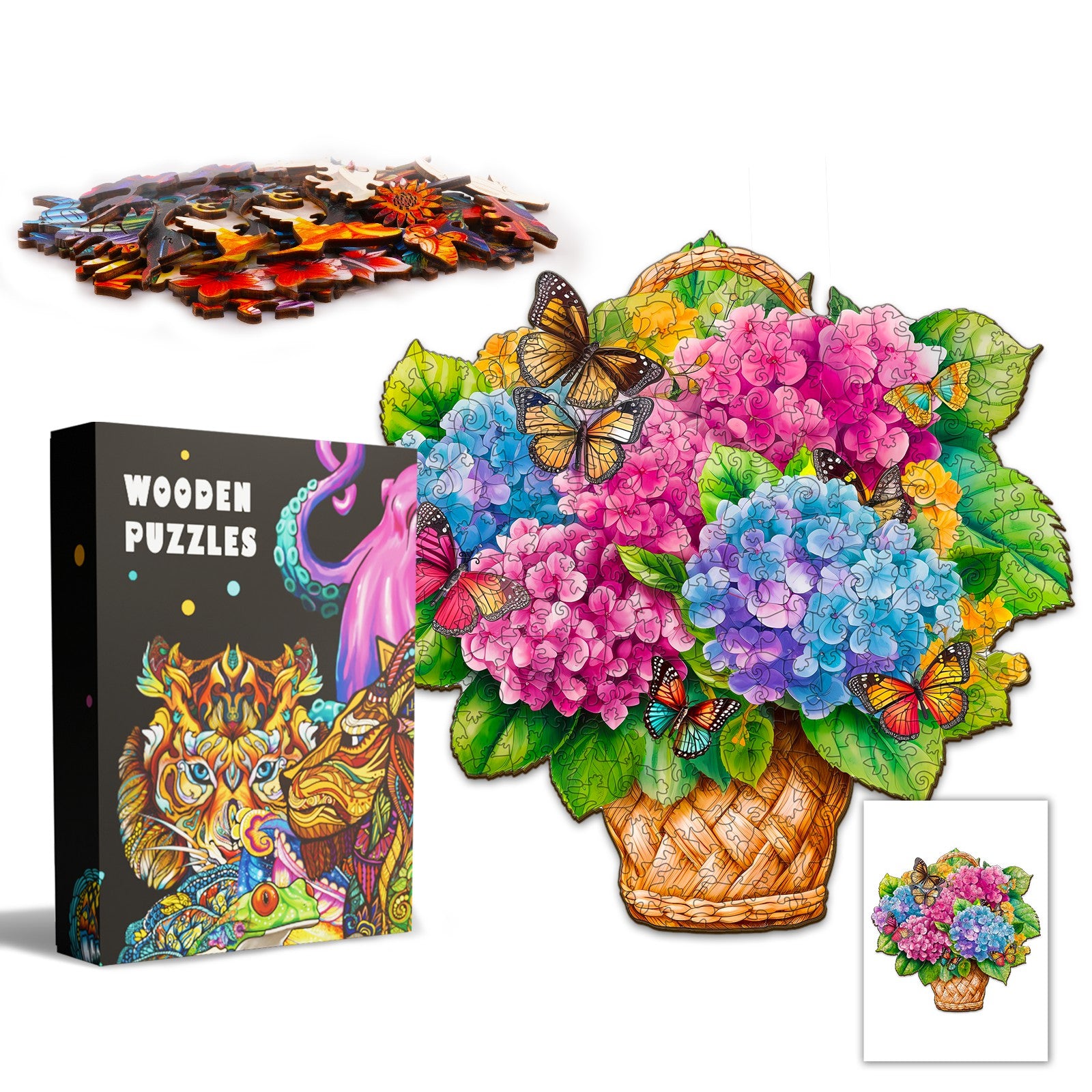 Pefelife Wooden Jigsaw Puzzle for Adults, Flower Puzzle