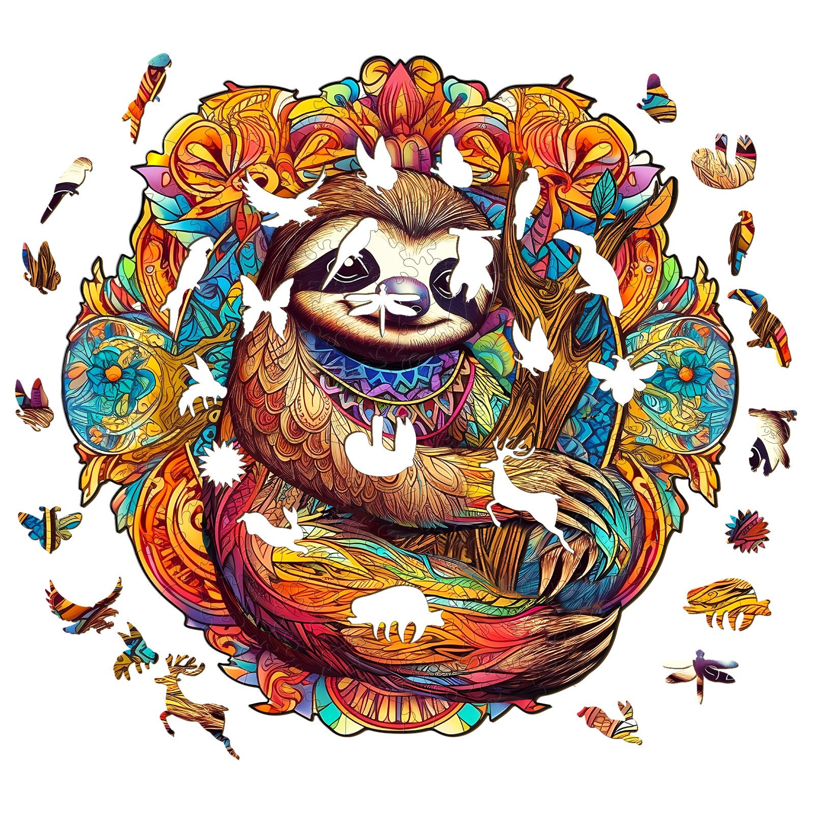 Pefelife Wooden Jigsaw Puzzle for Adults, A Happy Sloth Puzzle