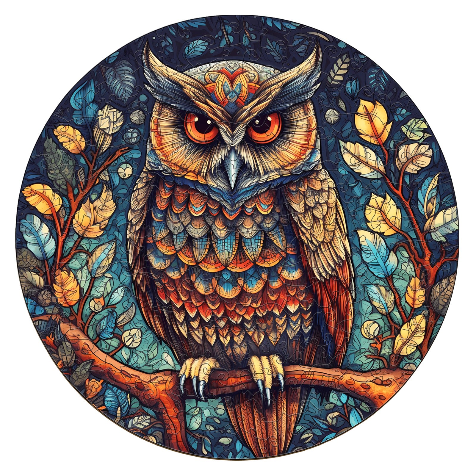 Pefelife Wooden Jigsaw Puzzle for Adults, Mysterious Owl Puzzle