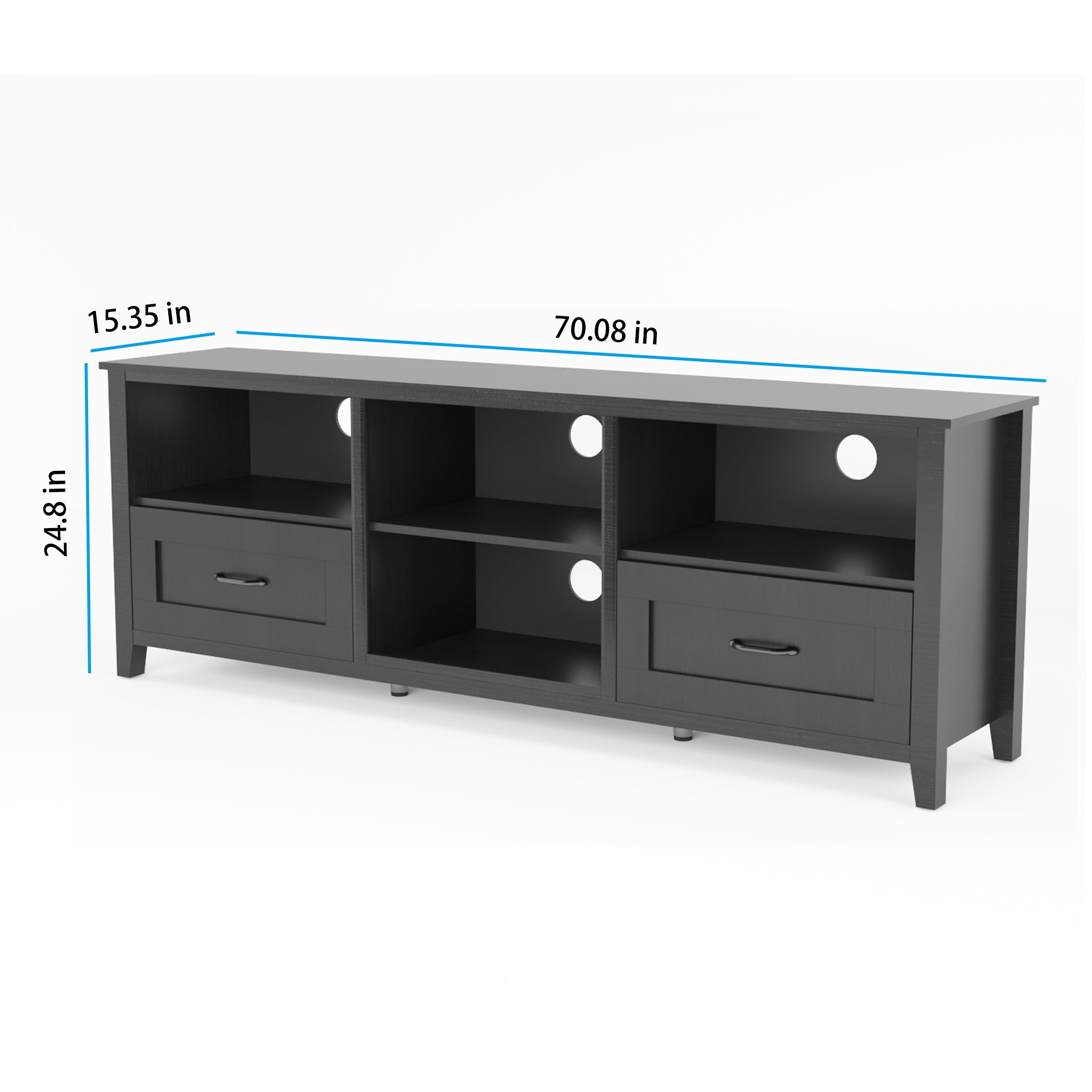 Pefelife 70.08 Inch TV Stand with Ample Storage Space and Sturdy Structure Design