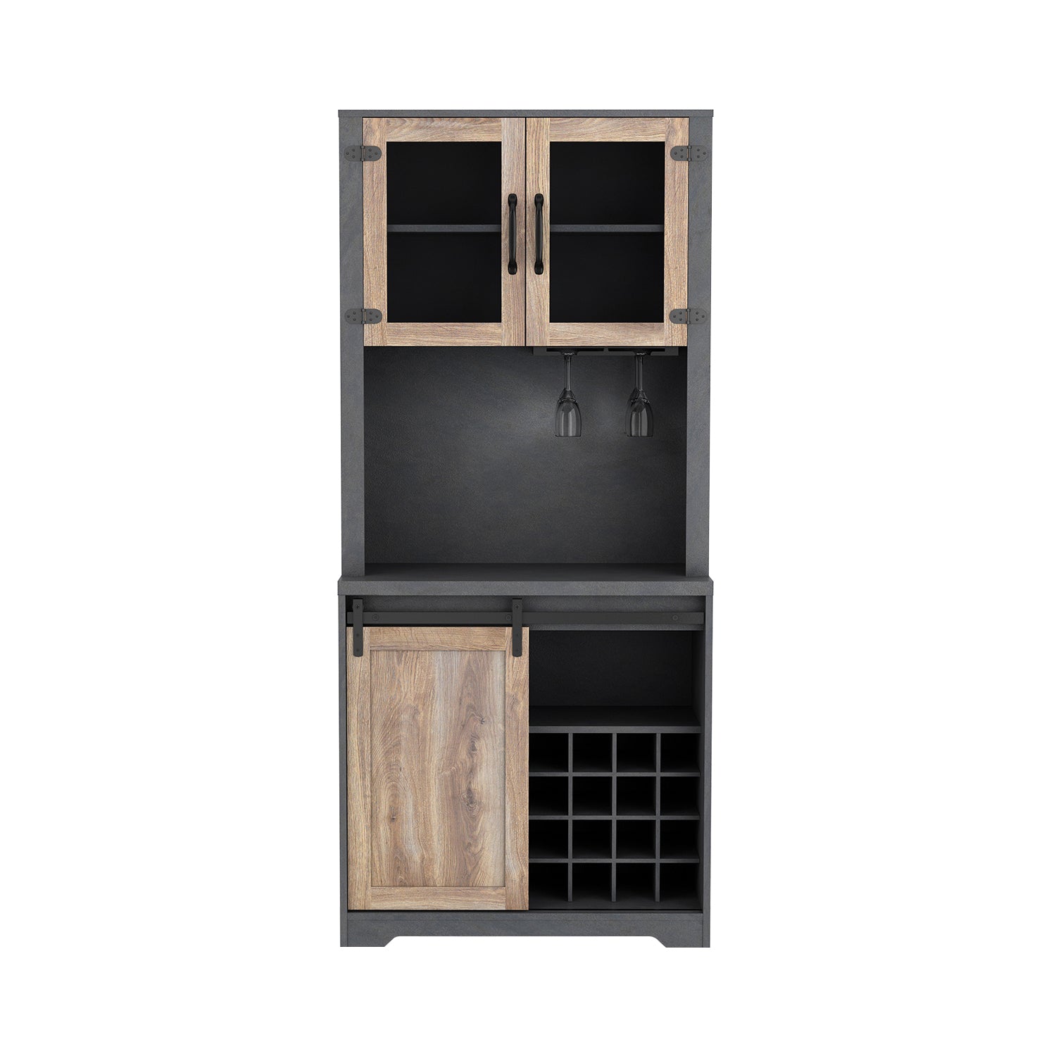 Pefelife Wine Storage Alcohol Cabinet Bar, Kitchen Hutch Cabinet
