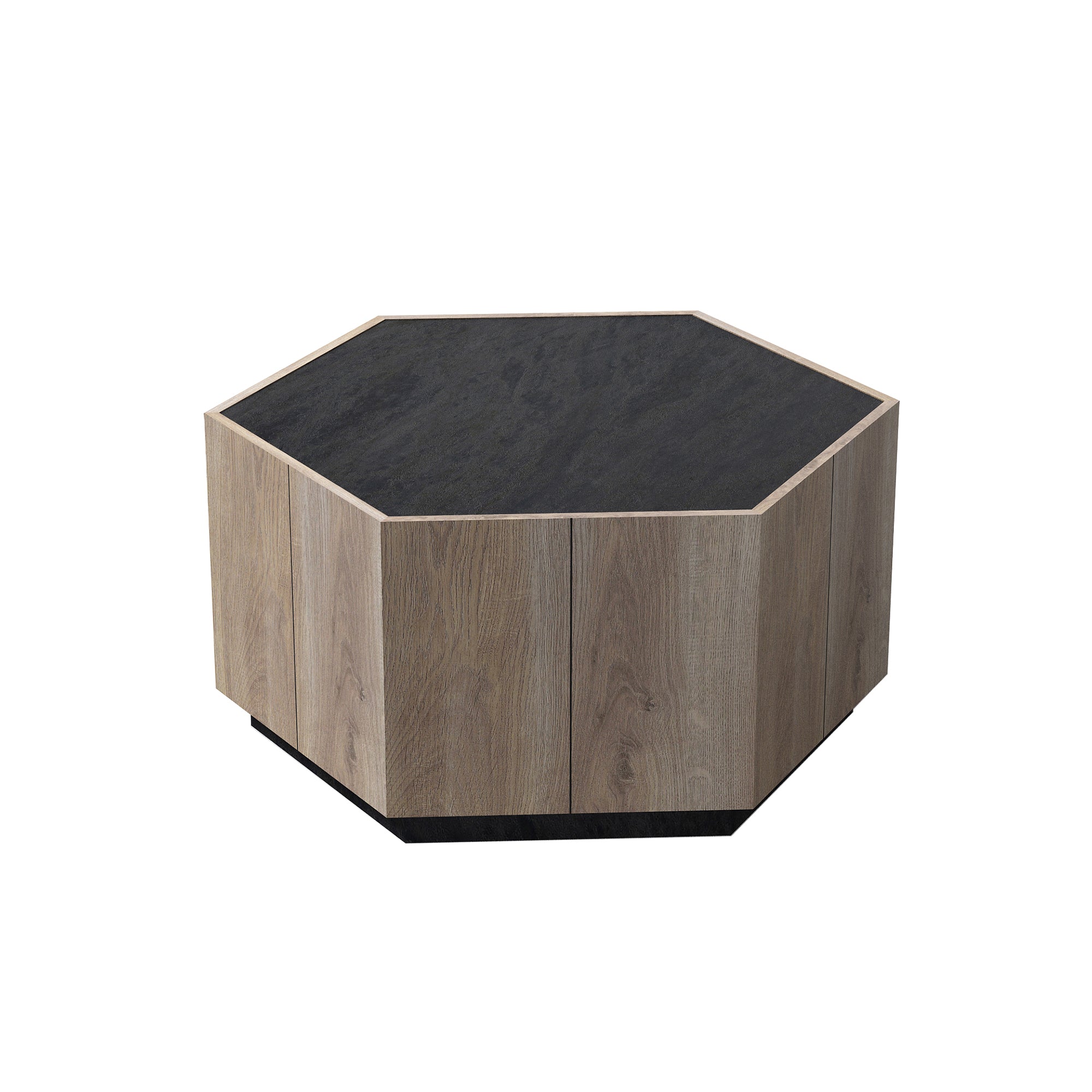 Pefelife Hexagonal Coffee Table for Living Room, Modern Sofa Table for Small Space