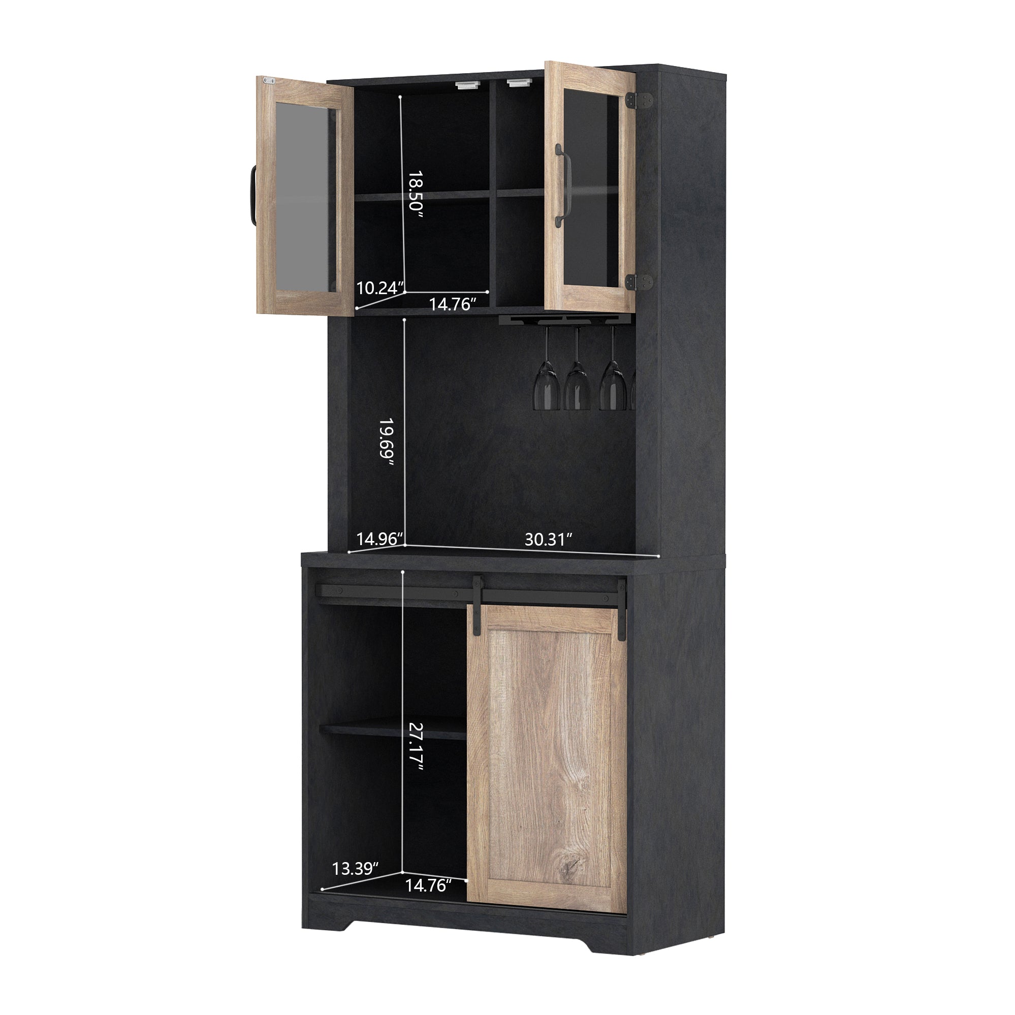 Pefelife Wine Storage Alcohol Cabinet Bar, Kitchen Hutch Cabinet