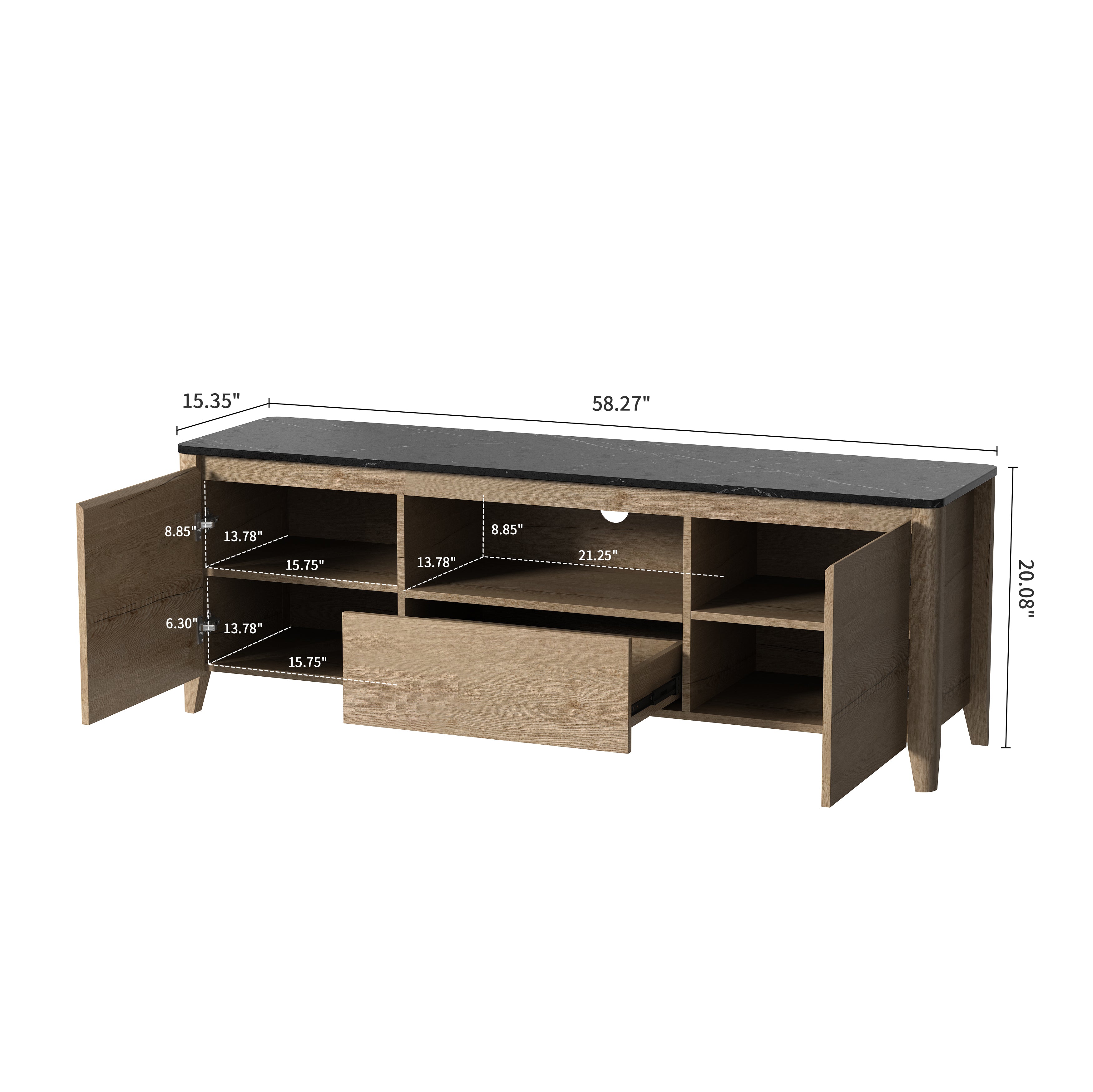 Pefelife 58 Inches Modern TV stand with LED Lights