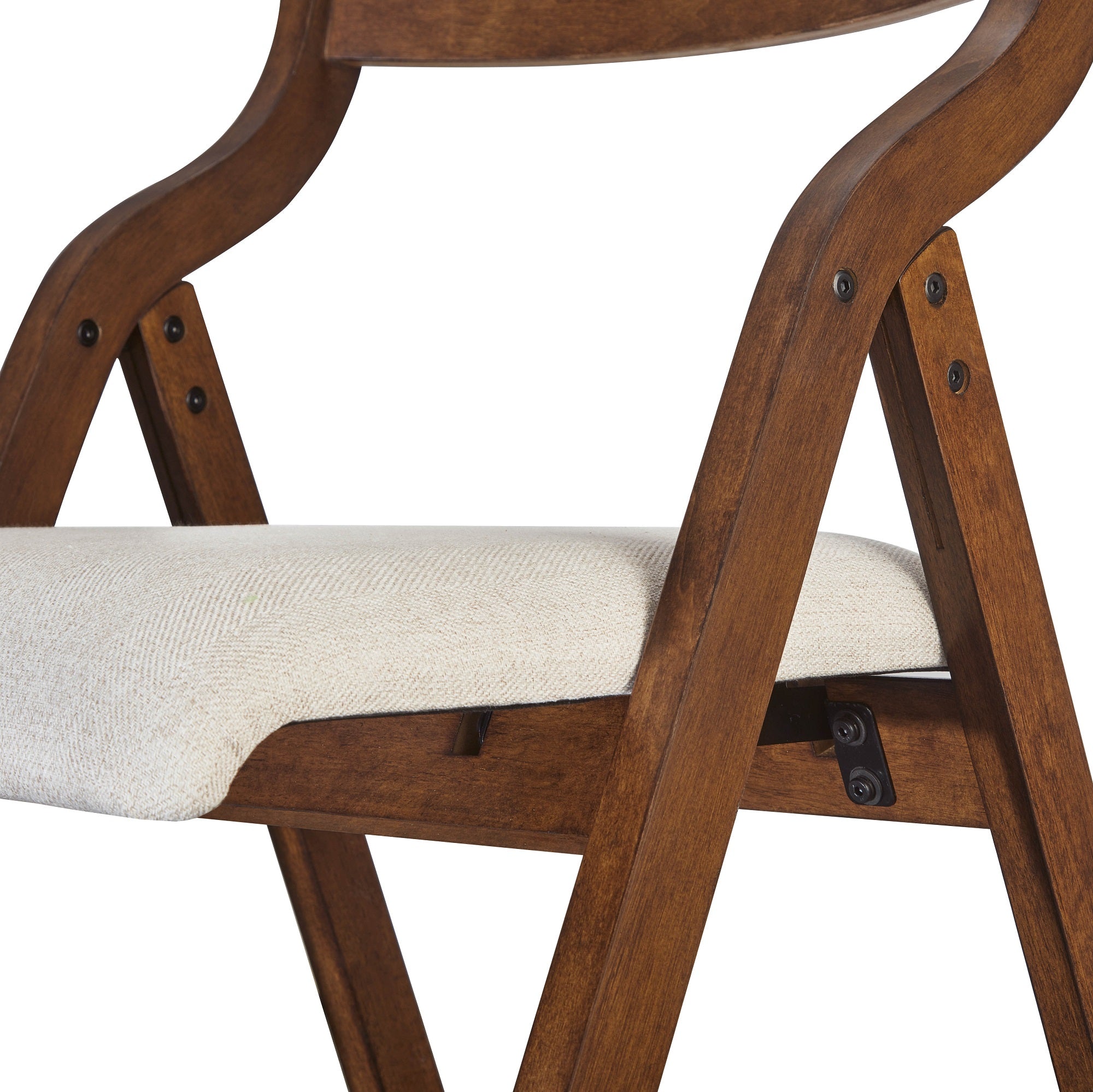 Pefelife Upholstered Folding Chairs, Kitchen Dining-Chair w/Solid Wood Frame