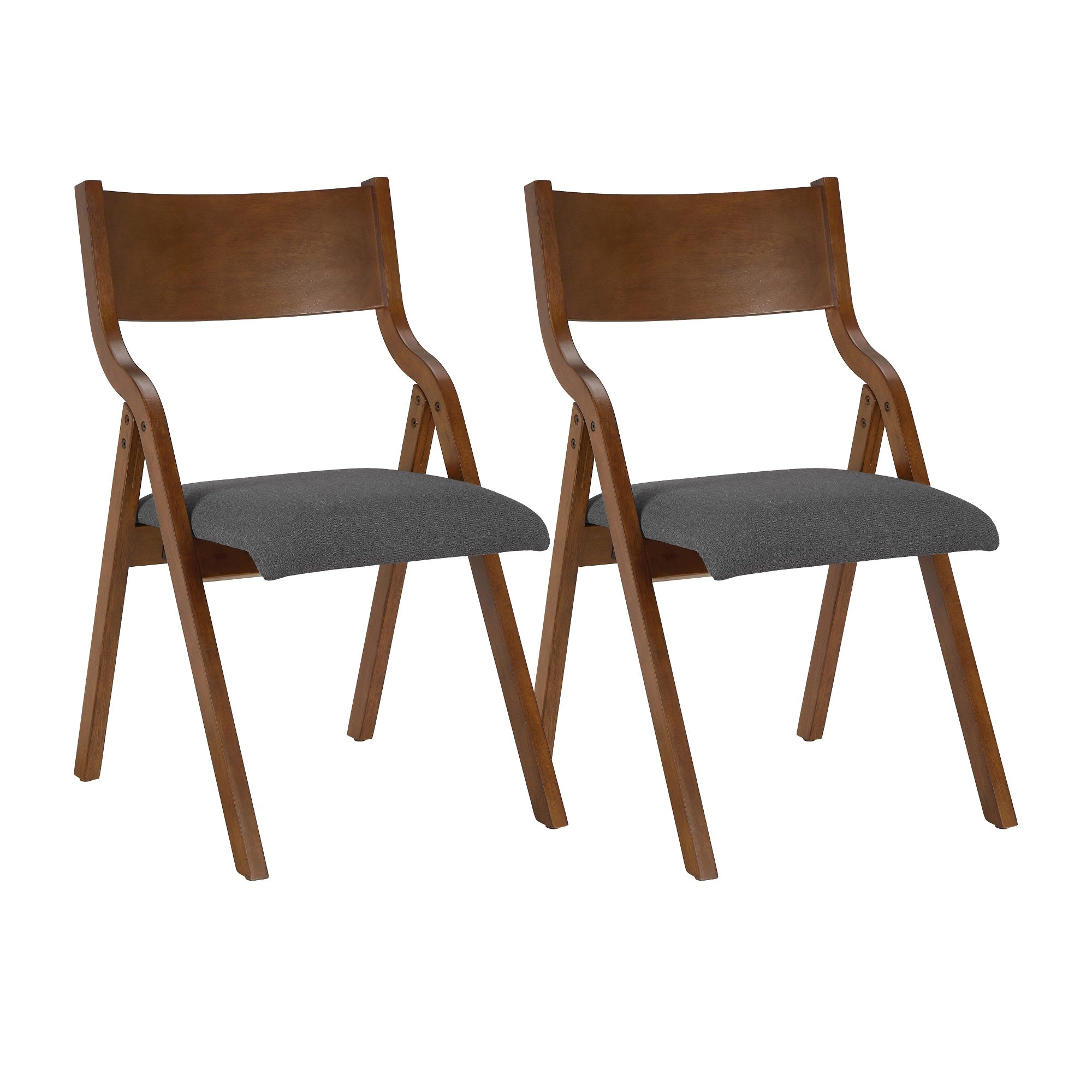 Pefelife Upholstered Folding Chairs, Kitchen Dining-Chair w/Solid Wood Frame