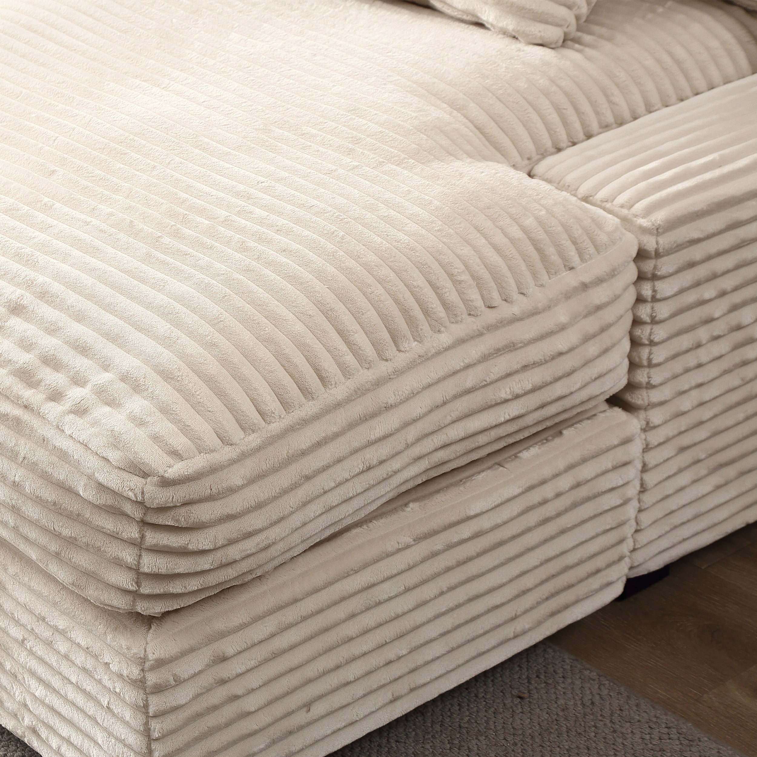 Pefelife Corduroy Upholstered Single Lounge Sofa with Thick Cushion