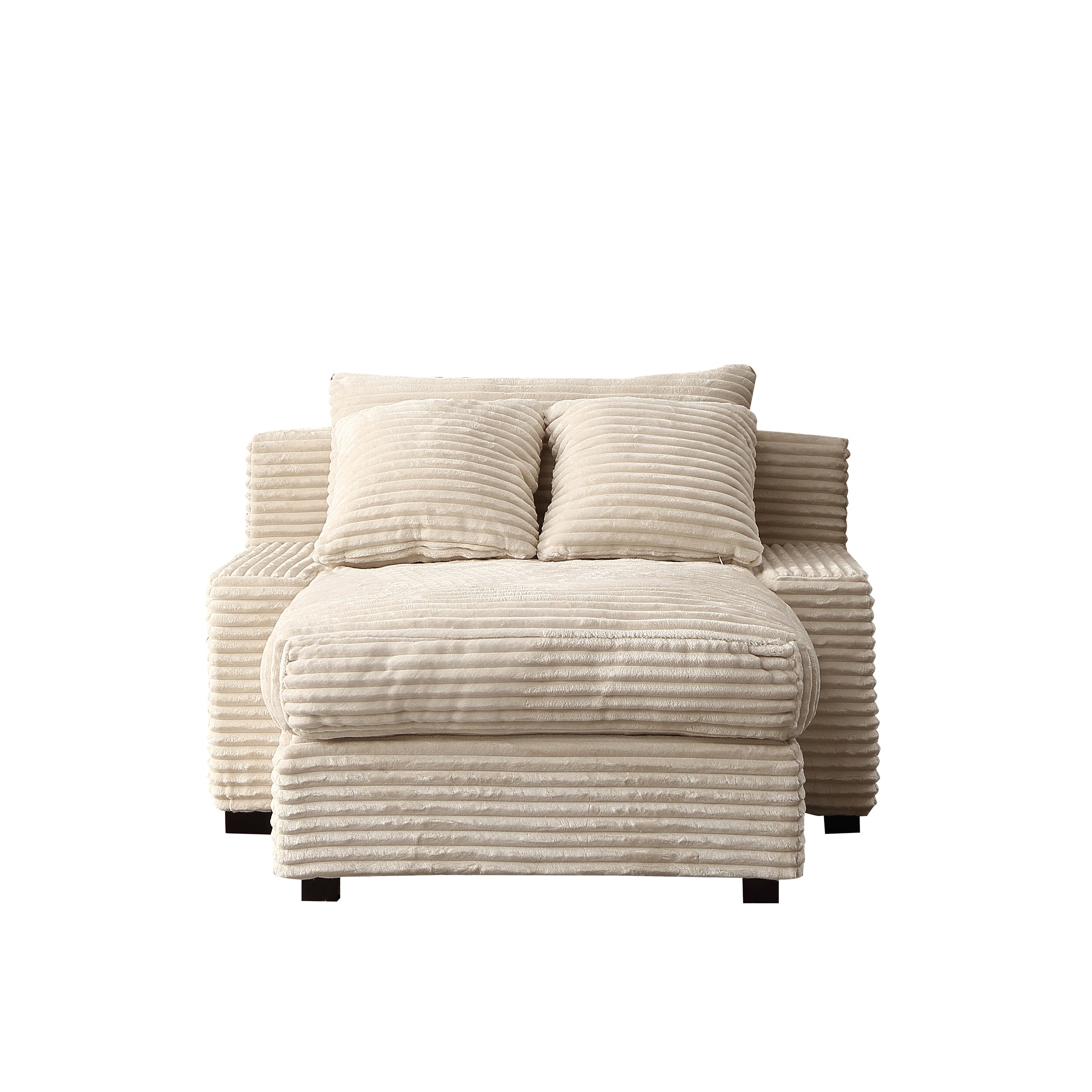 Pefelife Corduroy Upholstered Single Lounge Sofa with Thick Cushion