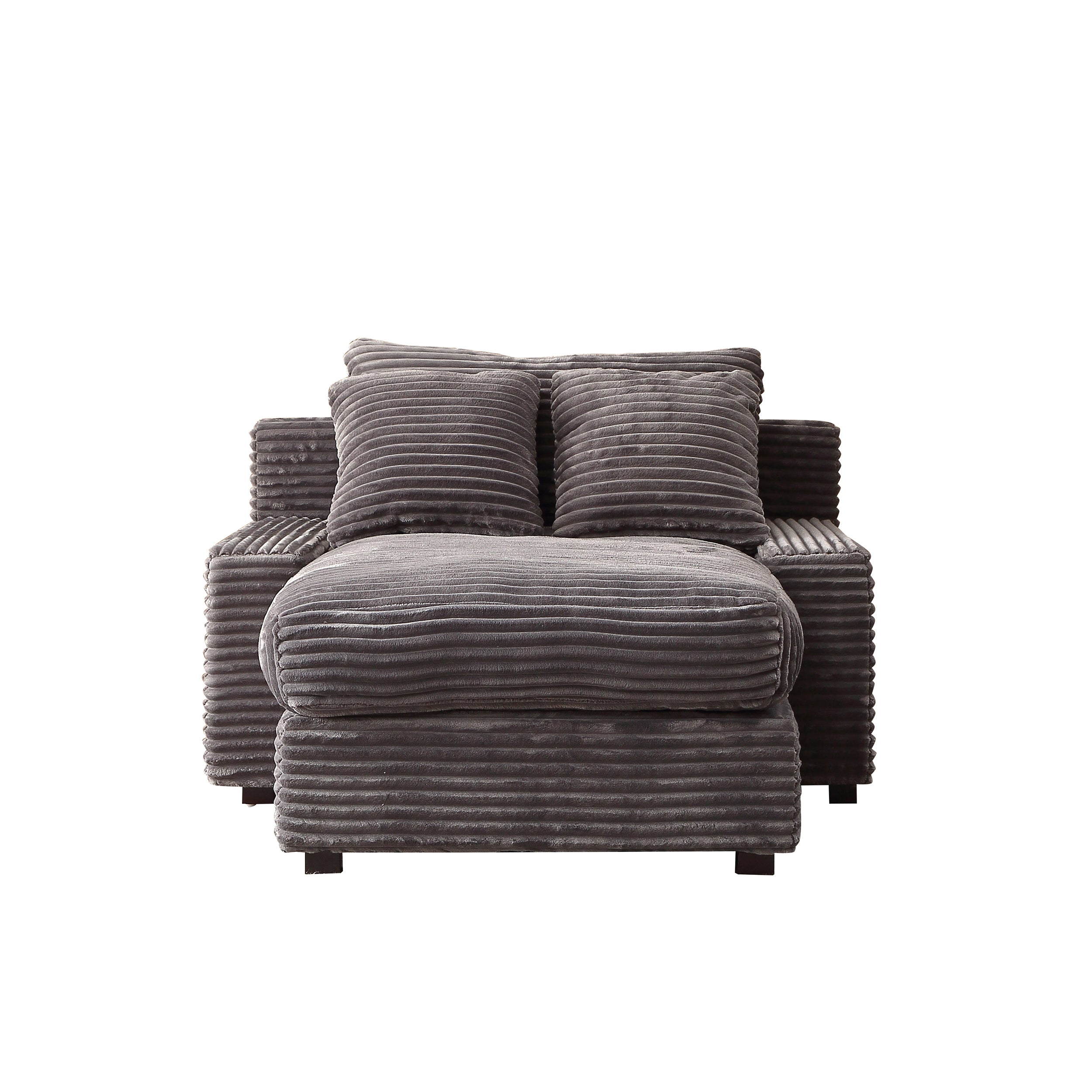 Pefelife Corduroy Upholstered Single Lounge Sofa with Thick Cushion