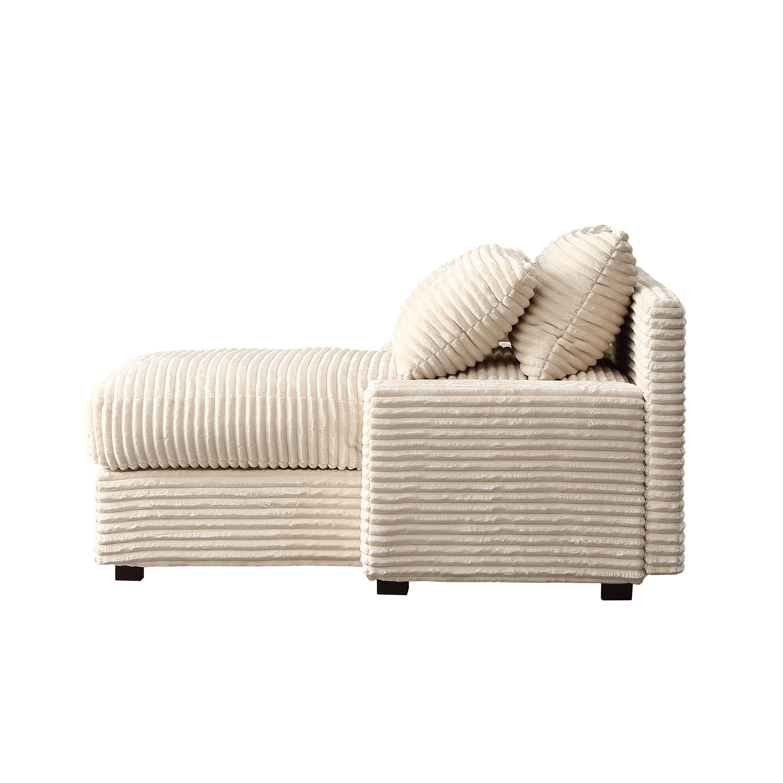 Pefelife Corduroy Upholstered Single Lounge Sofa with Thick Cushion