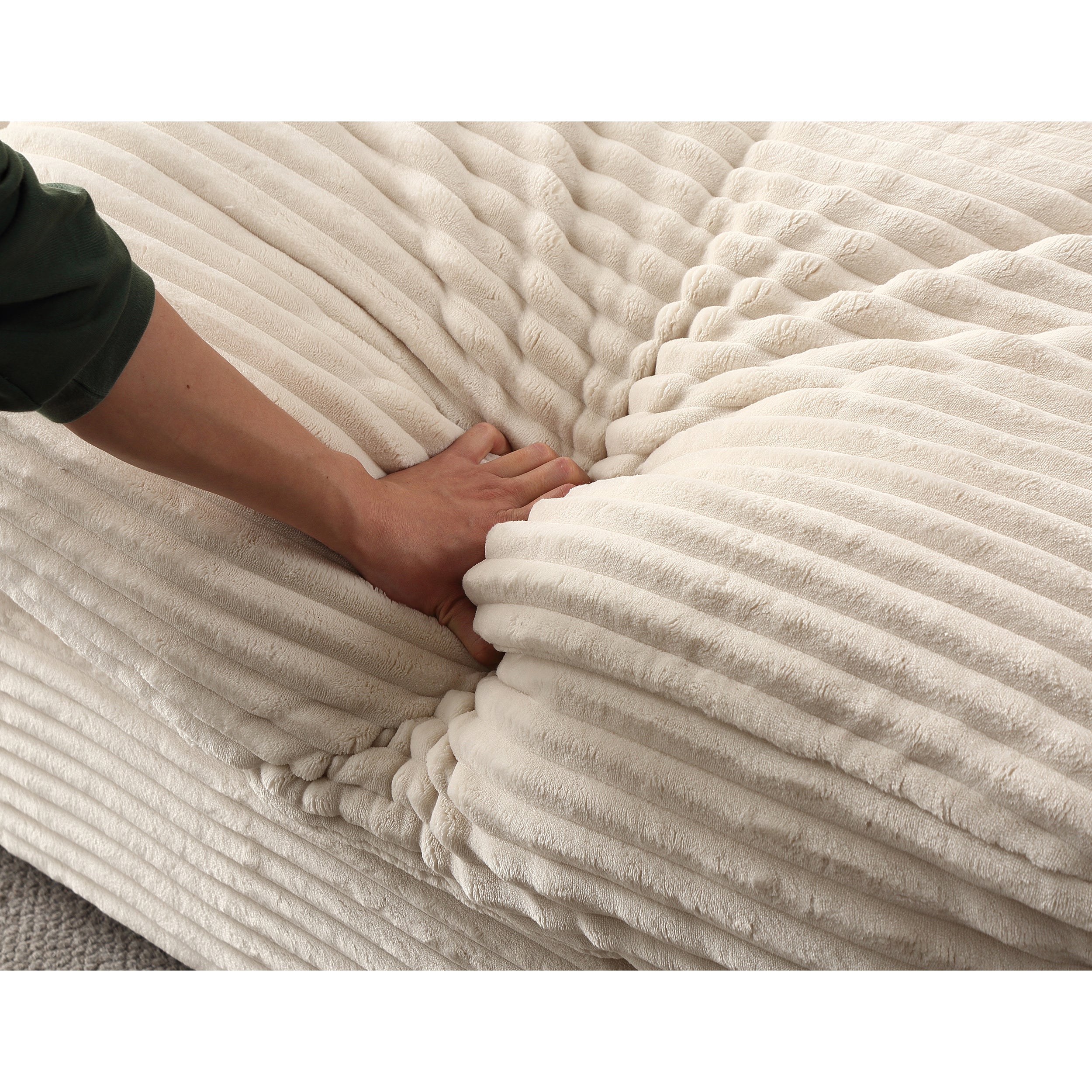 Pefelife Corduroy Upholstered Single Lounge Sofa with Thick Cushion