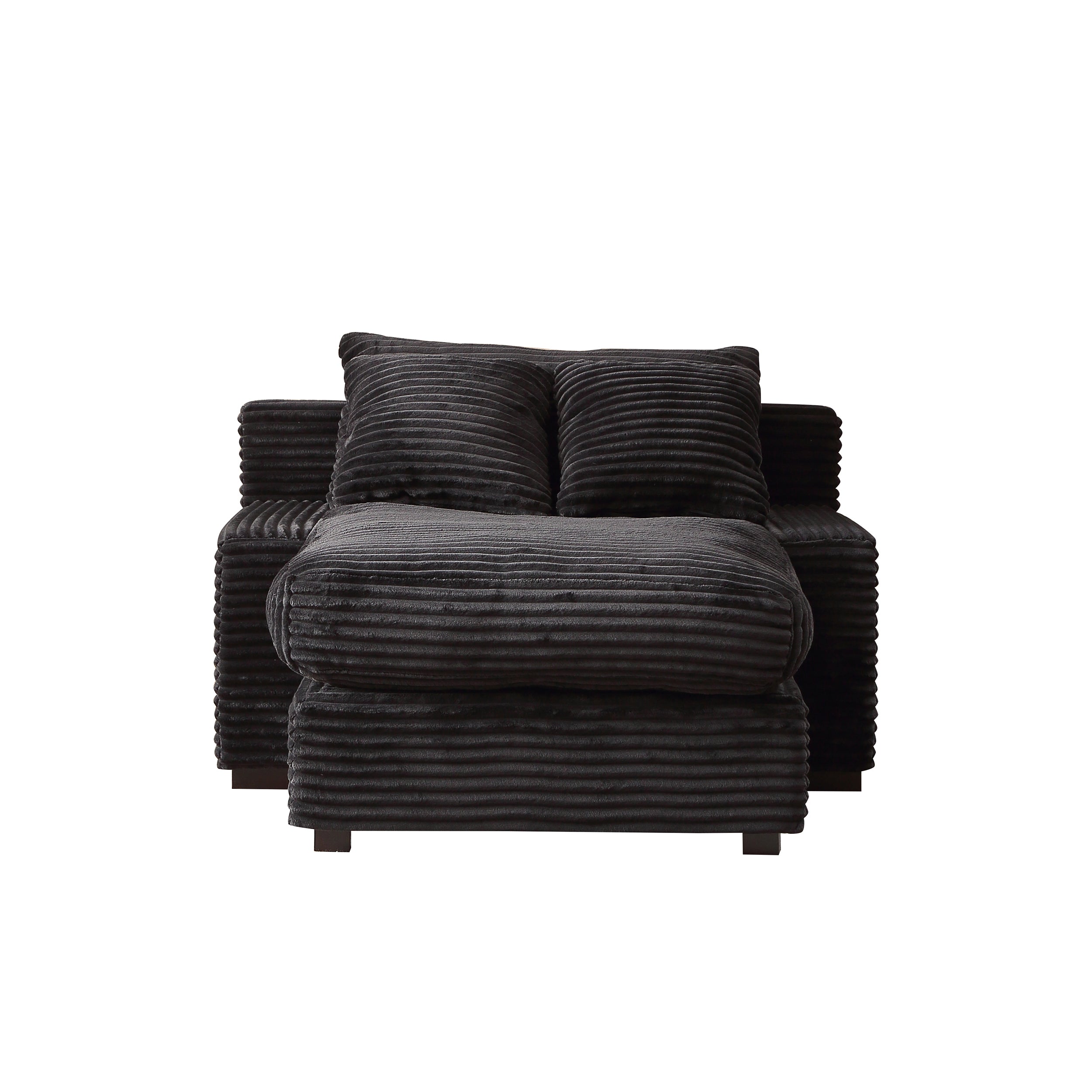 Pefelife Corduroy Upholstered Single Lounge Sofa with Thick Cushion