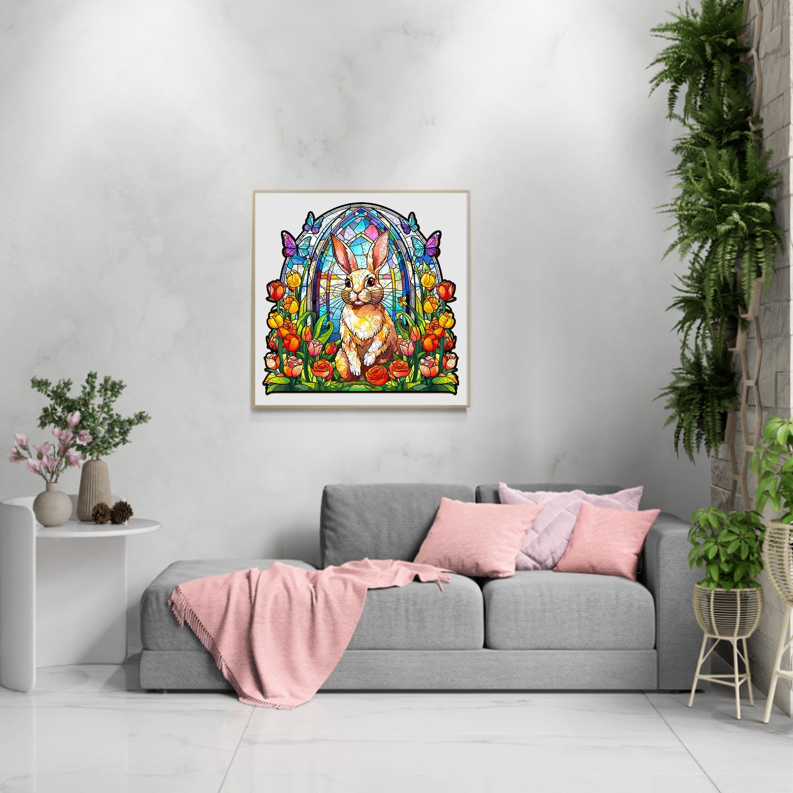 Pefelife Wooden Jigsaw Puzzle for Adults, Rabbit Puzzle