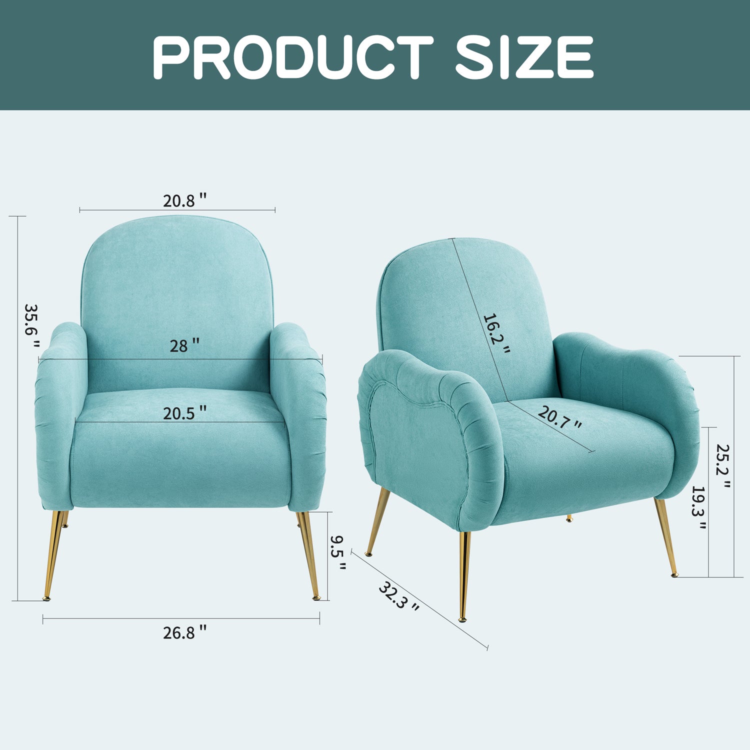 Pefelife Accent Upholstered Single Chair White Sherpa Armchair with Golden Legs