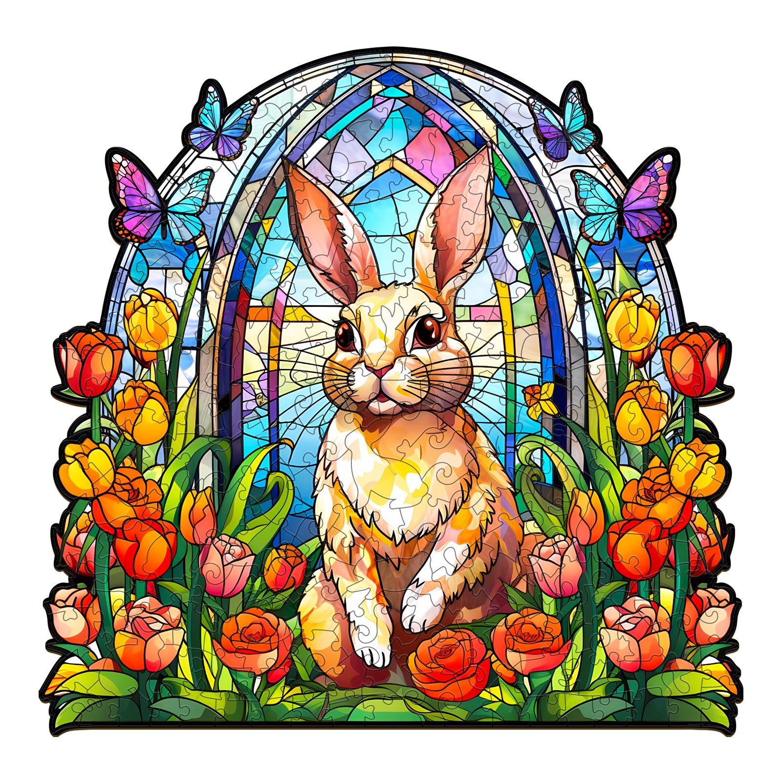 Pefelife Wooden Jigsaw Puzzle for Adults, Rabbit Puzzle