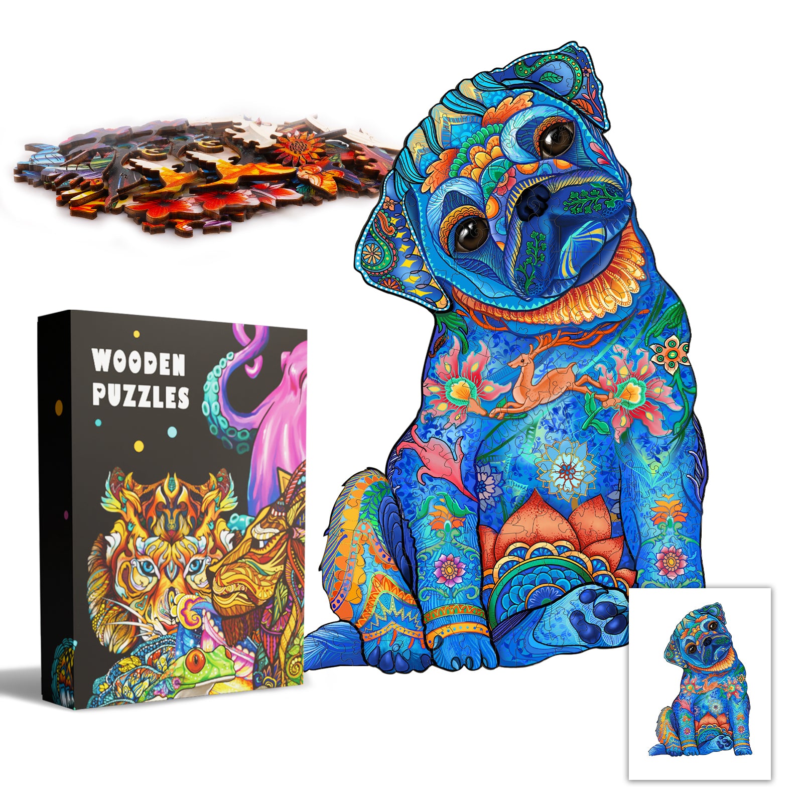 Pefelife Wooden Jigsaw Puzzle for Adults, Lovely Bago  Puzzle