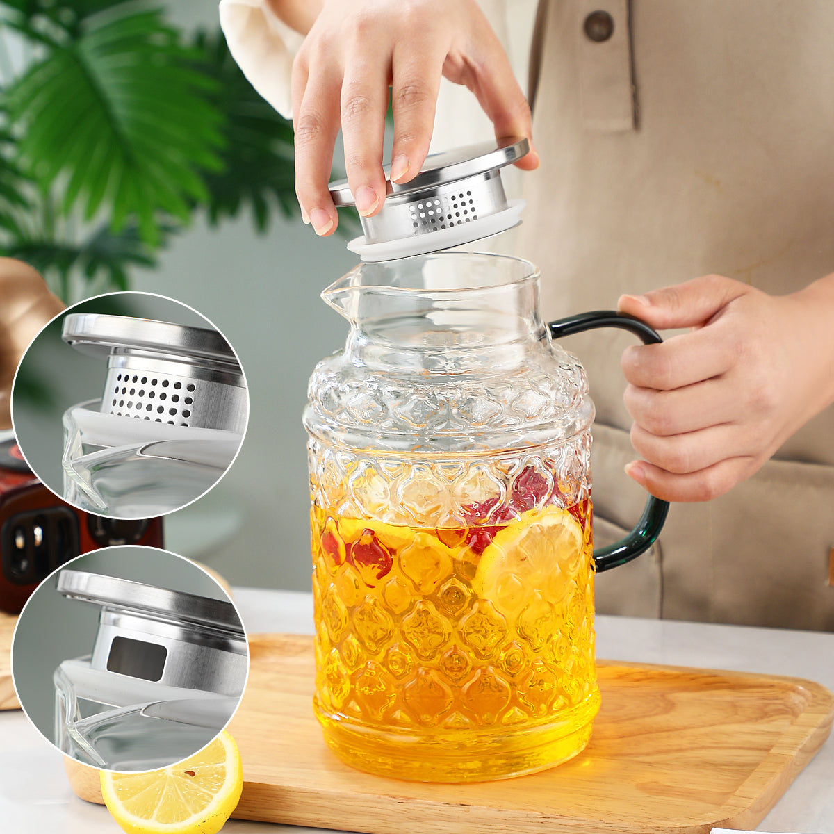 Pefelife 1 Pot with 4 Cups Set, Haitang Cooling Water Kettle
