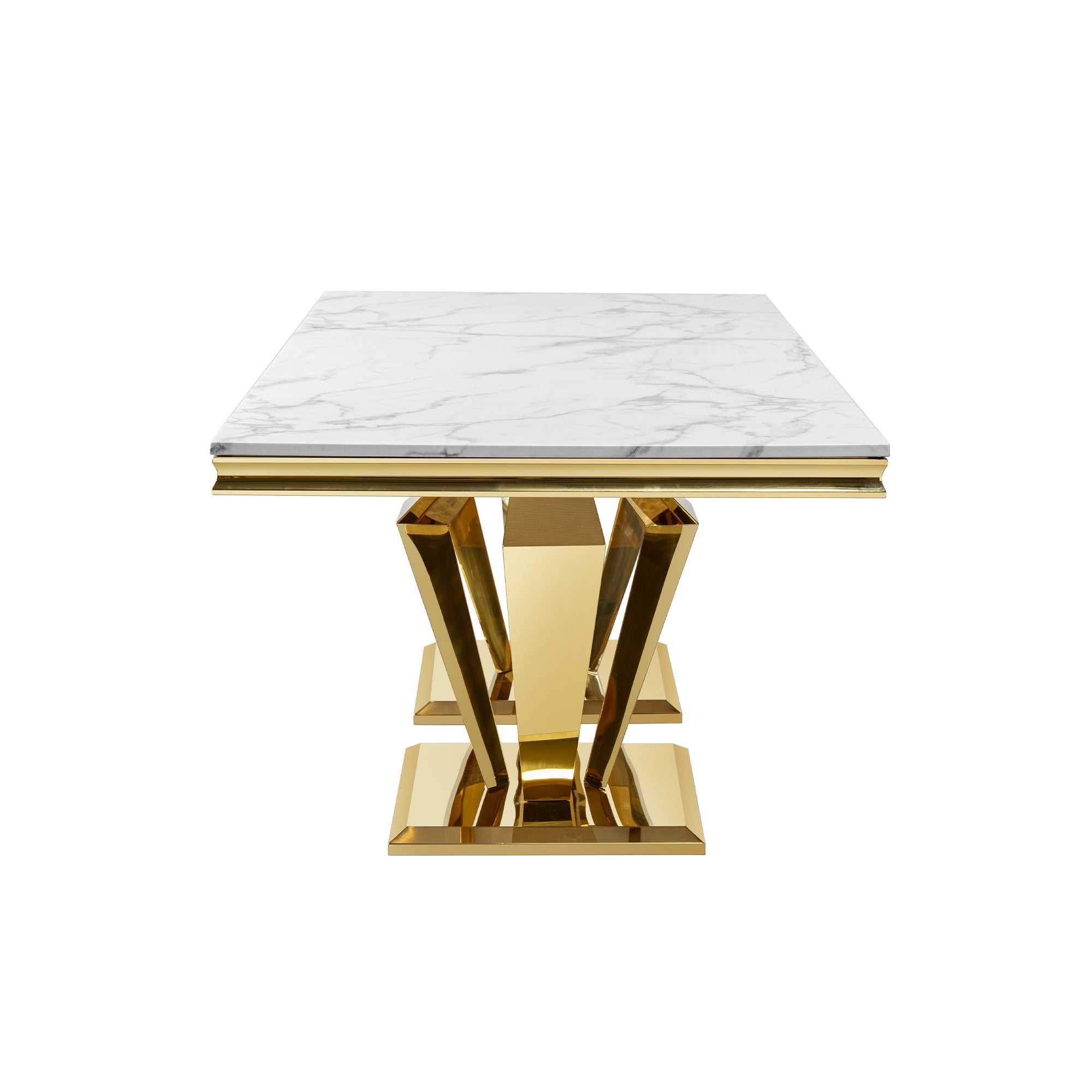 Pefelife Coffee Table, Stainless Steel Base with MDF Marble Pattern Top