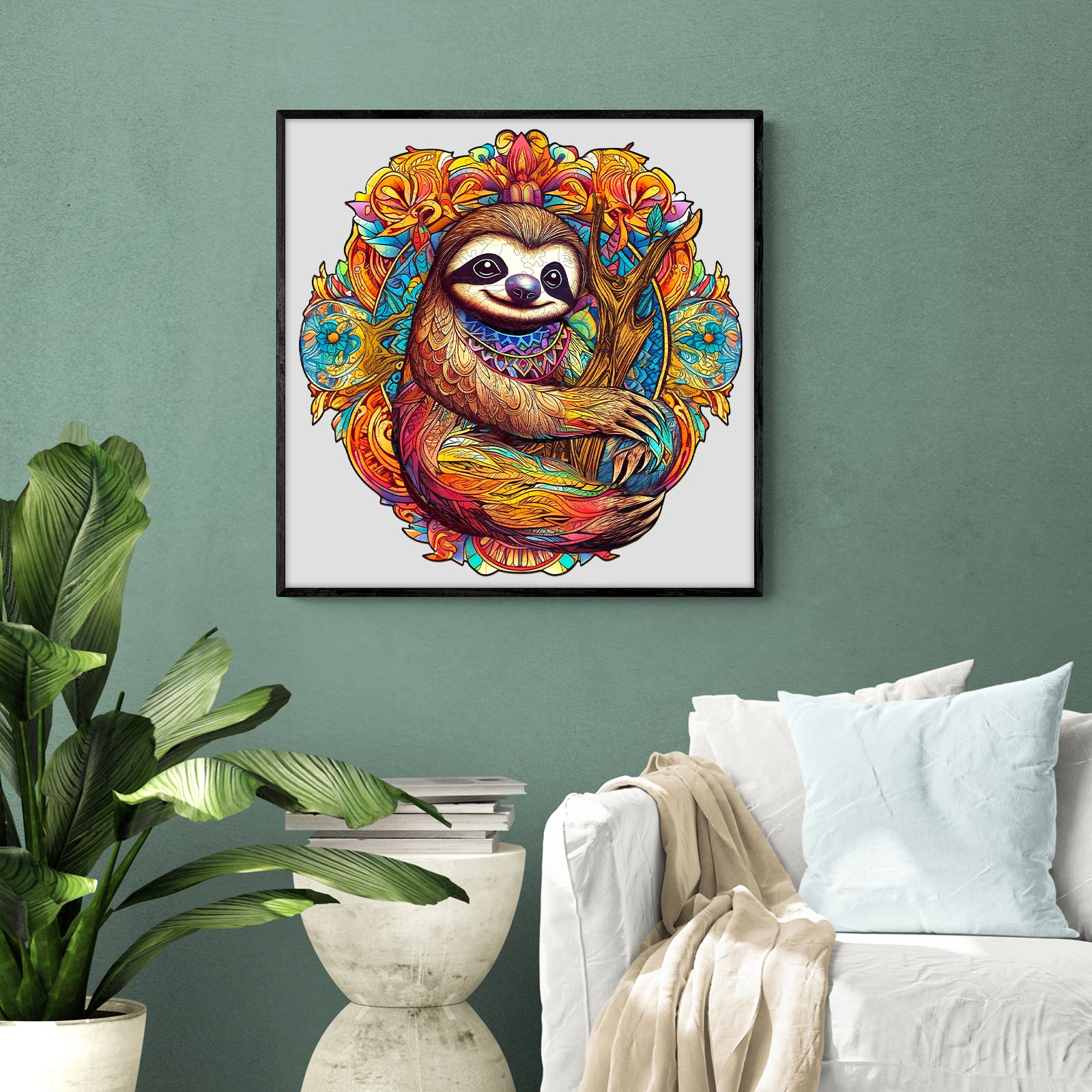 Pefelife Wooden Jigsaw Puzzle for Adults, A Happy Sloth Puzzle