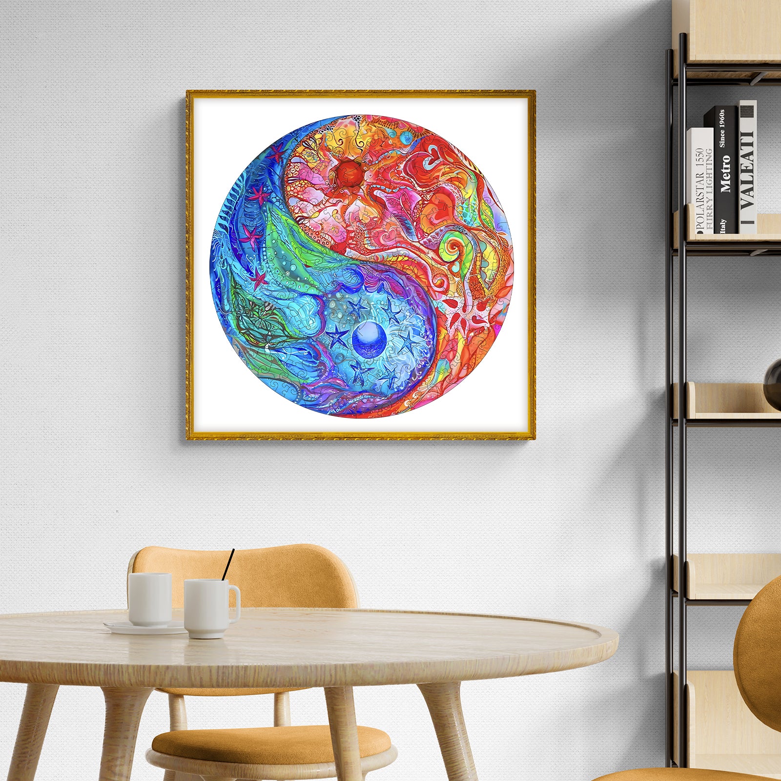 Pefelife Wooden Jigsaw Puzzle for Adults, Mandala Yin-yang Mandala Puzzle
