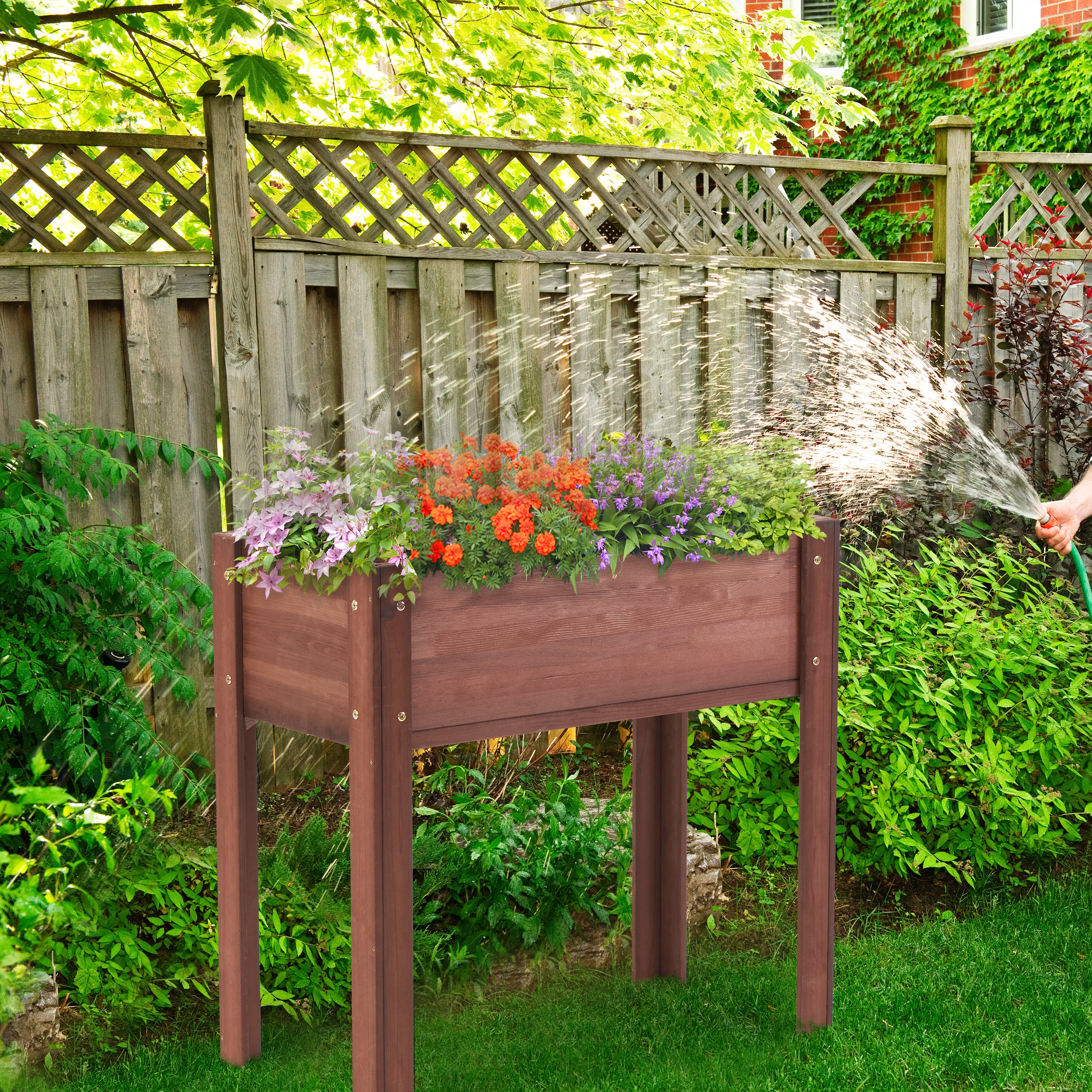 Pefelife Raised Garden Bed with Legs, Elevated Wooden Planter Box