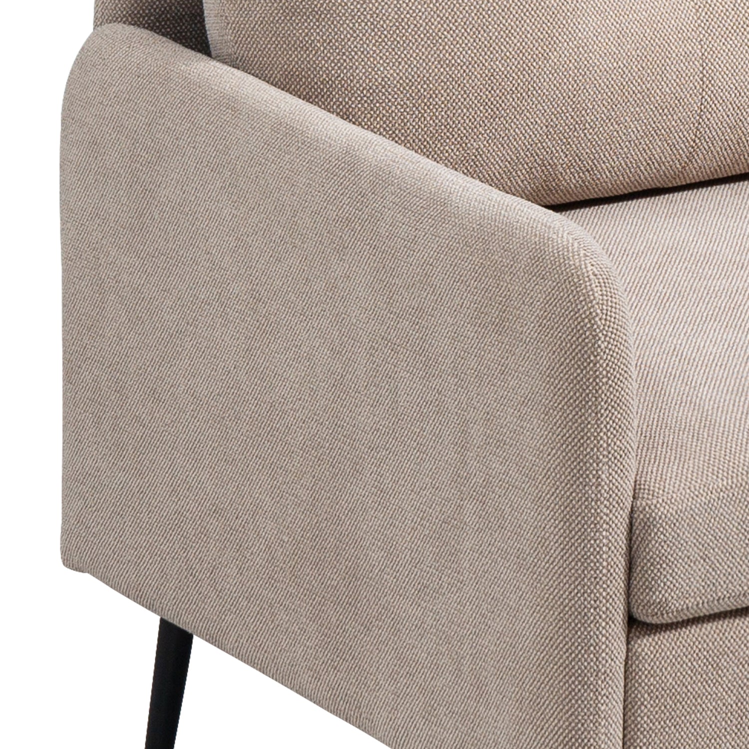 Pefelife Comfy Chenille Club Fabric Armchair with Metal Black Legs