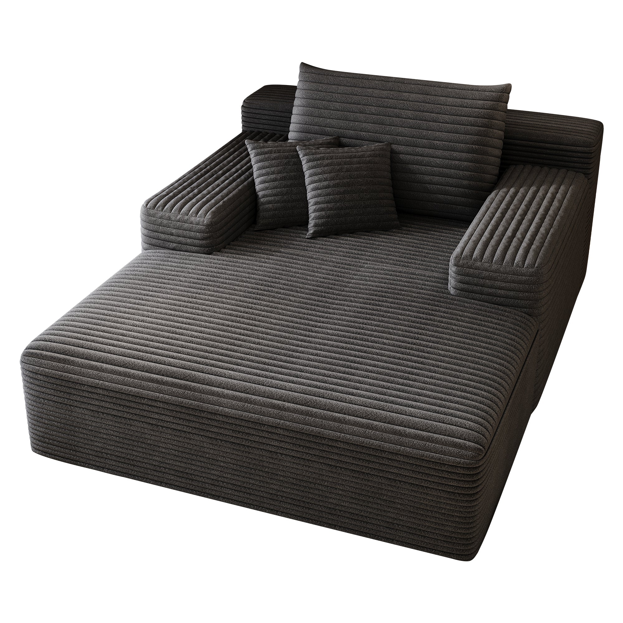 Pefelife Oversized Chaise Lounge Chair Indoor, Faux Fur with Thickened Backrest