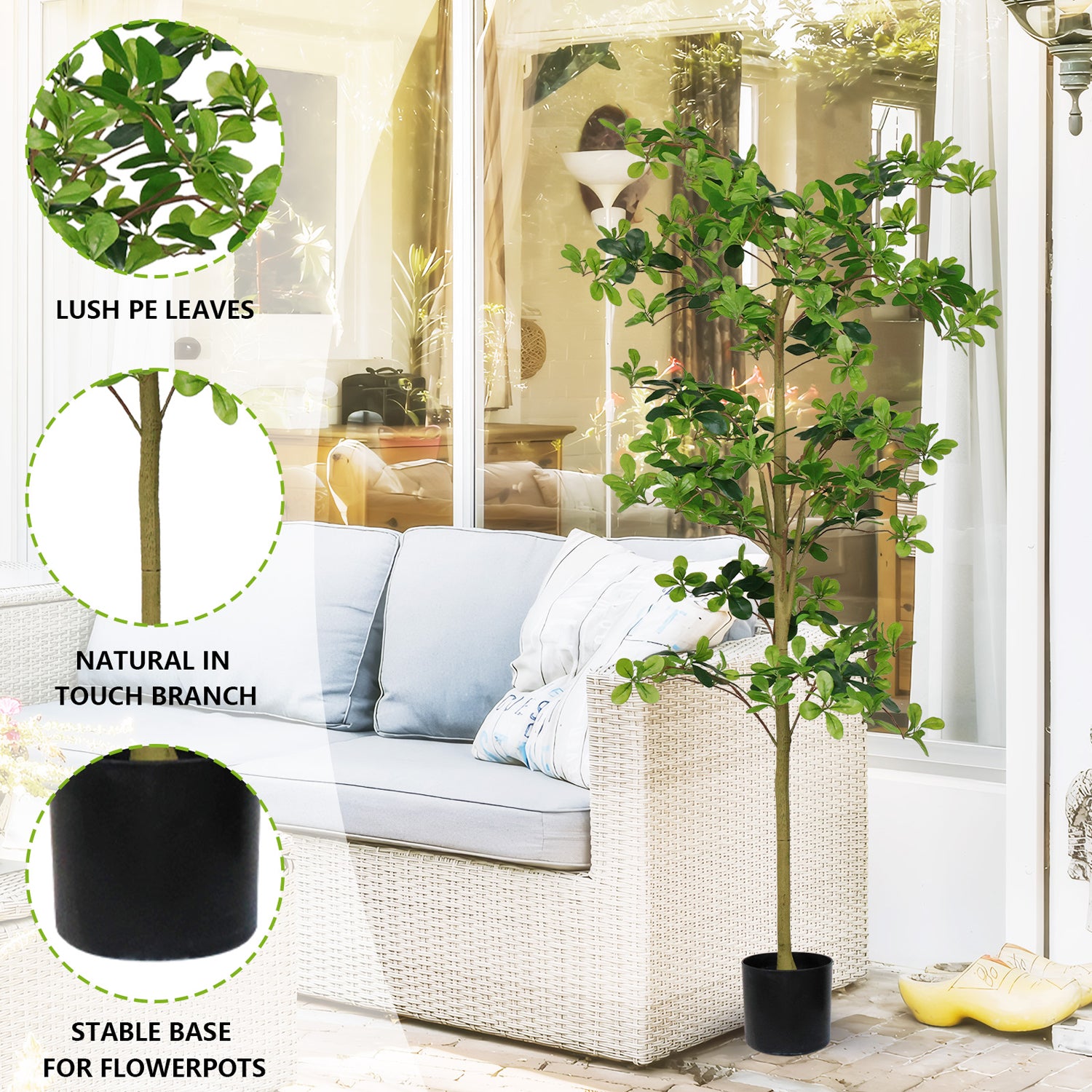 Pefelife 7ft Artificial Olive Tree, Faux Plants, Fake Olive Tree