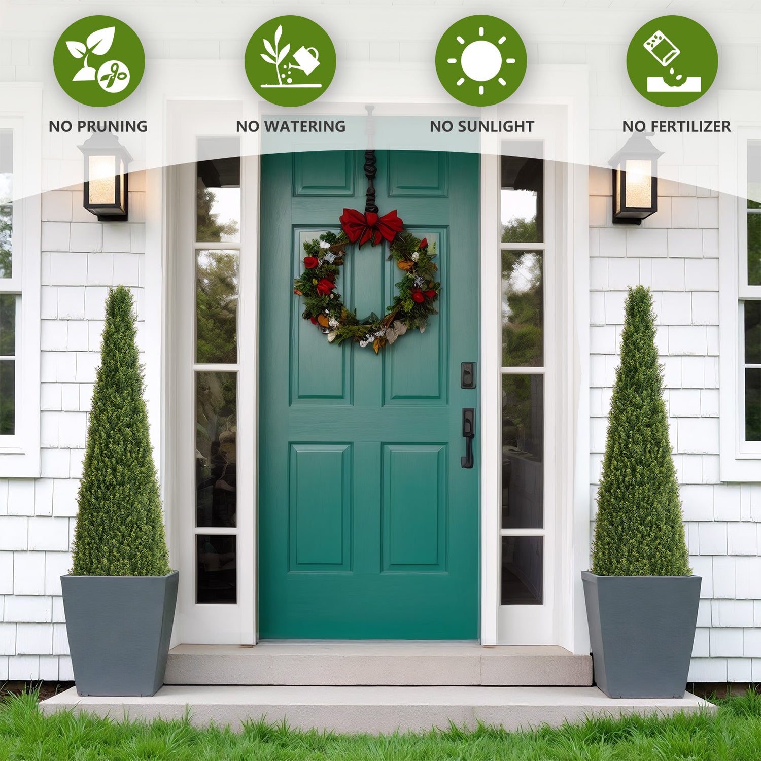 Pefelife Decorations For Indoor and Outdoor Tree Artificial Boxwood Topiary Tree