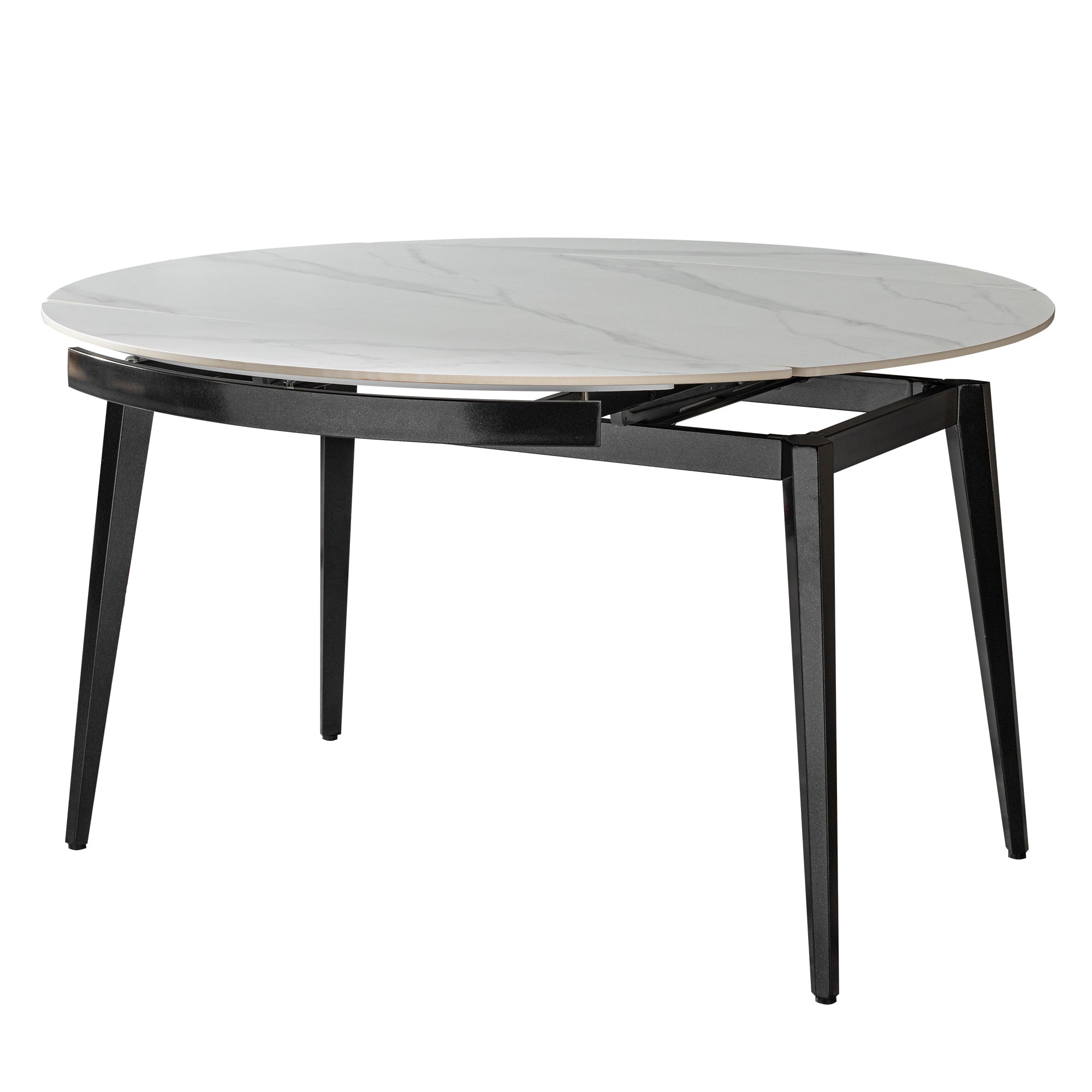 Pefelife for Small Household Dining Table Modern Round Retractable Table