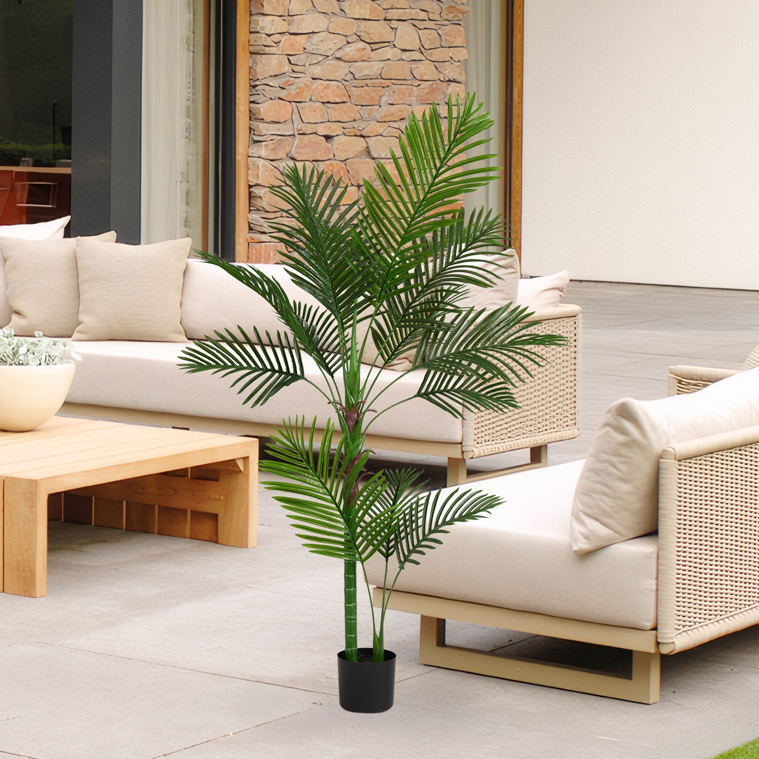 Pefelife Single Rod Loose Tail 11 Leaf Sunflower, Artificial Plant