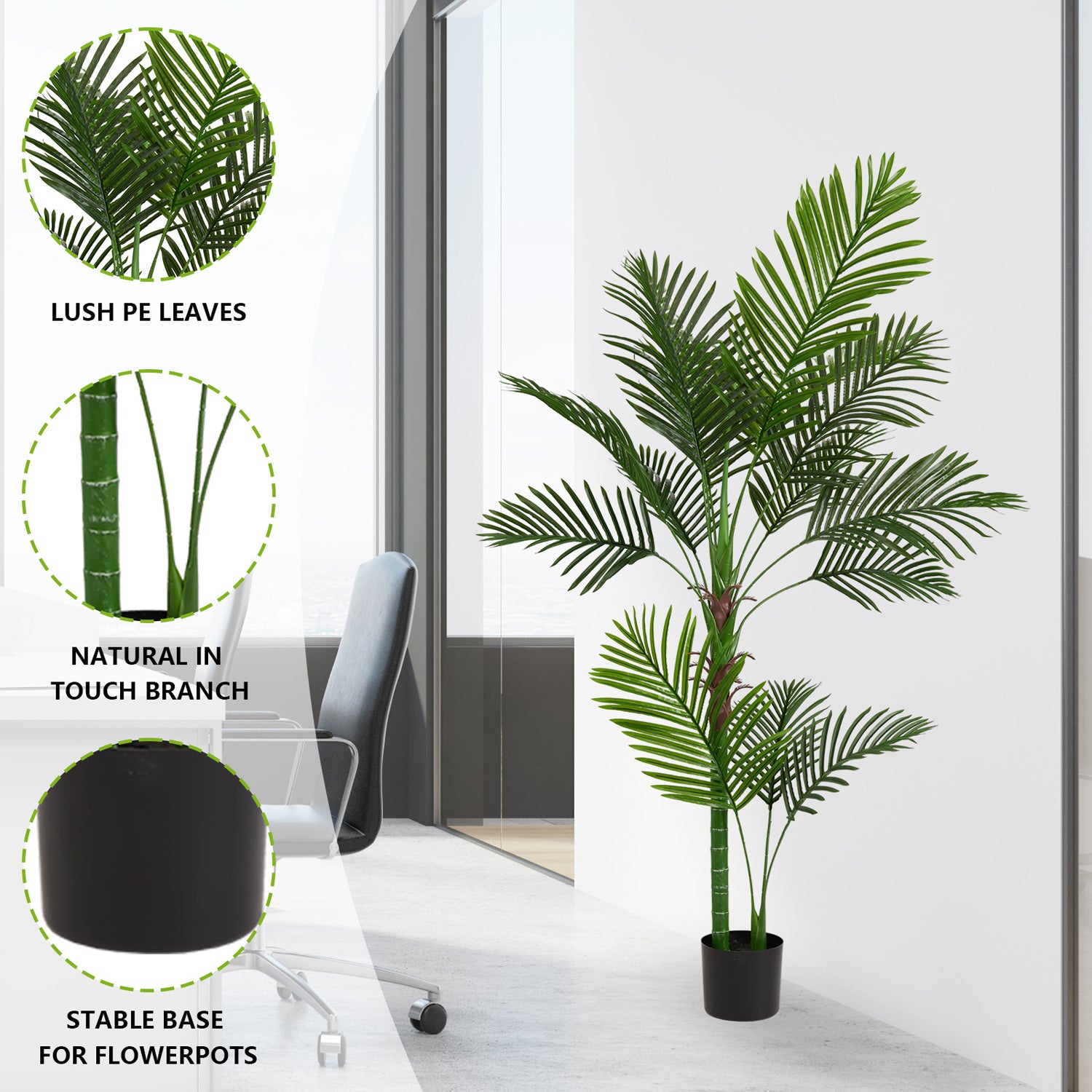 Pefelife Single Rod Loose Tail 11 Leaf Sunflower, Artificial Plant