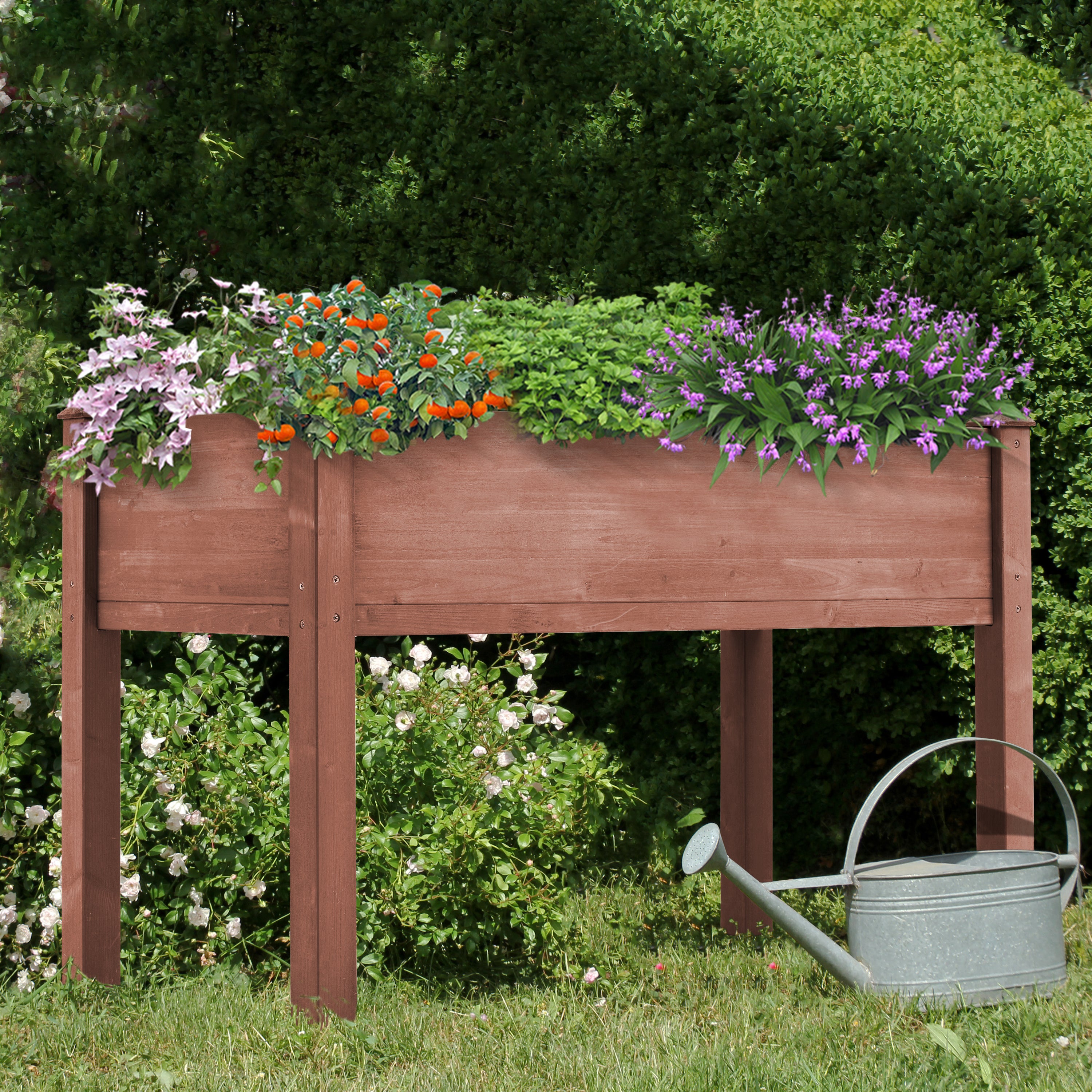 Pefelife 30in Height Raised Garden Bed with Legs, Elevated Wooden Planter Box