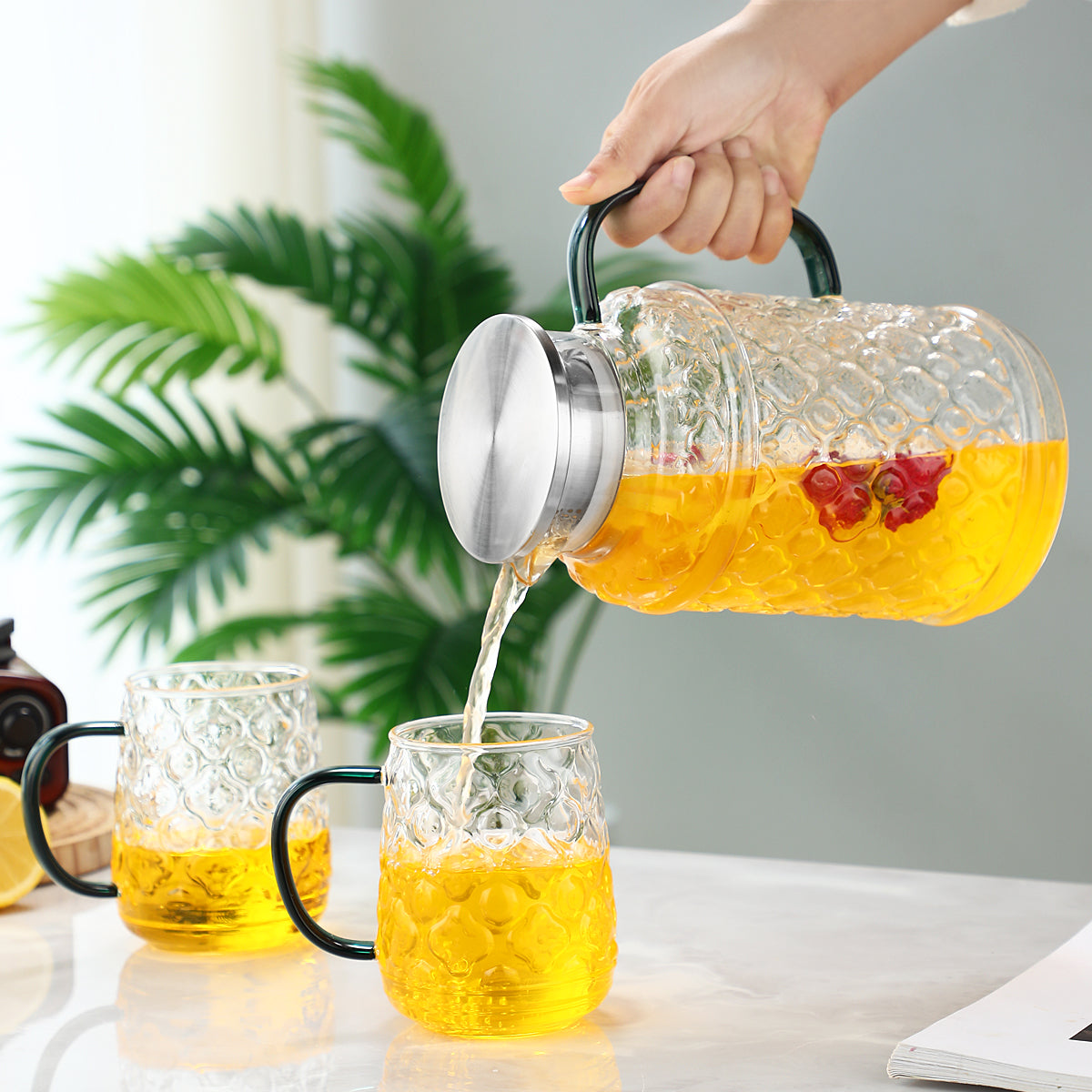 Pefelife 1 Pot with 4 Cups Set, Haitang Cooling Water Kettle