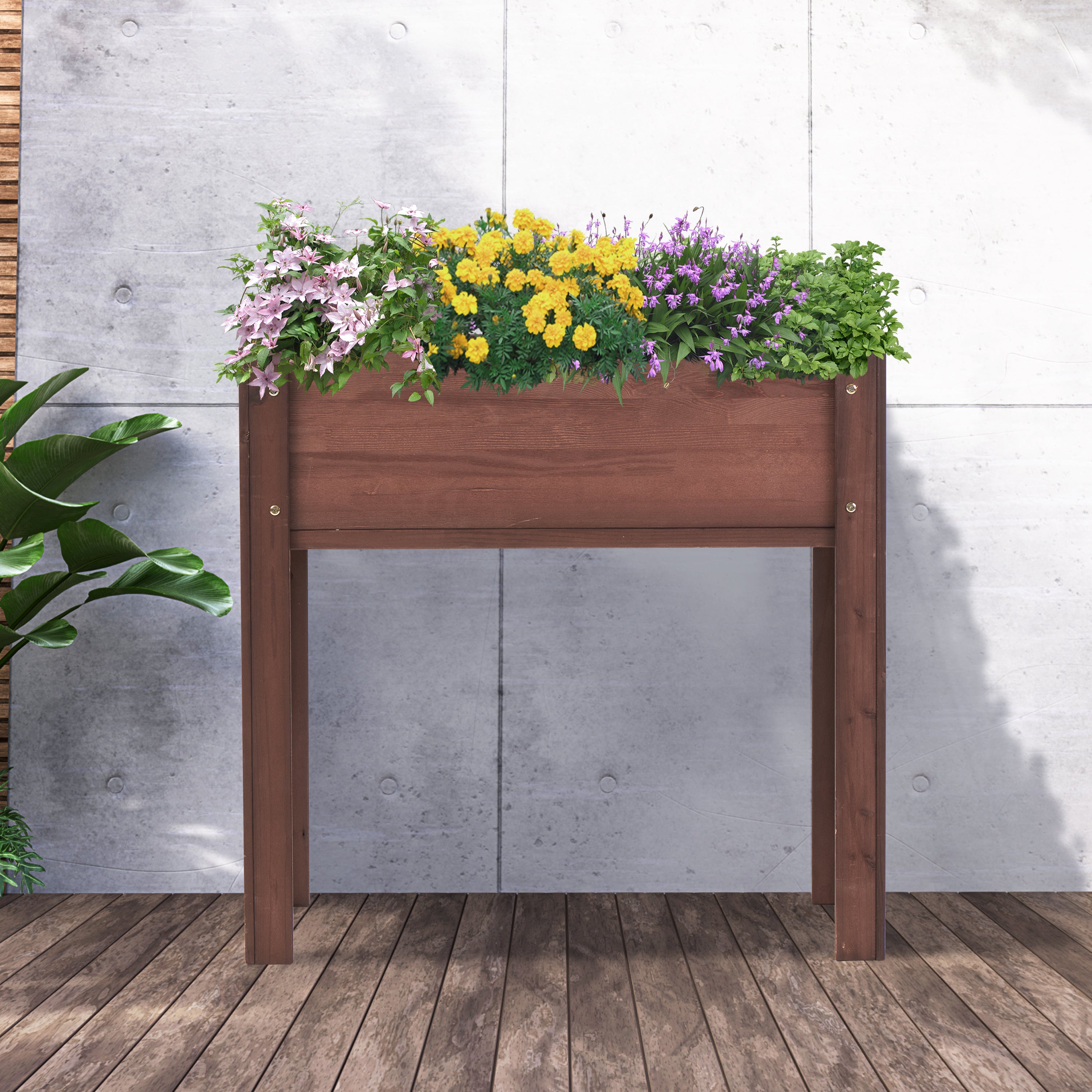 Pefelife Raised Garden Bed with Legs, Elevated Wooden Planter Box