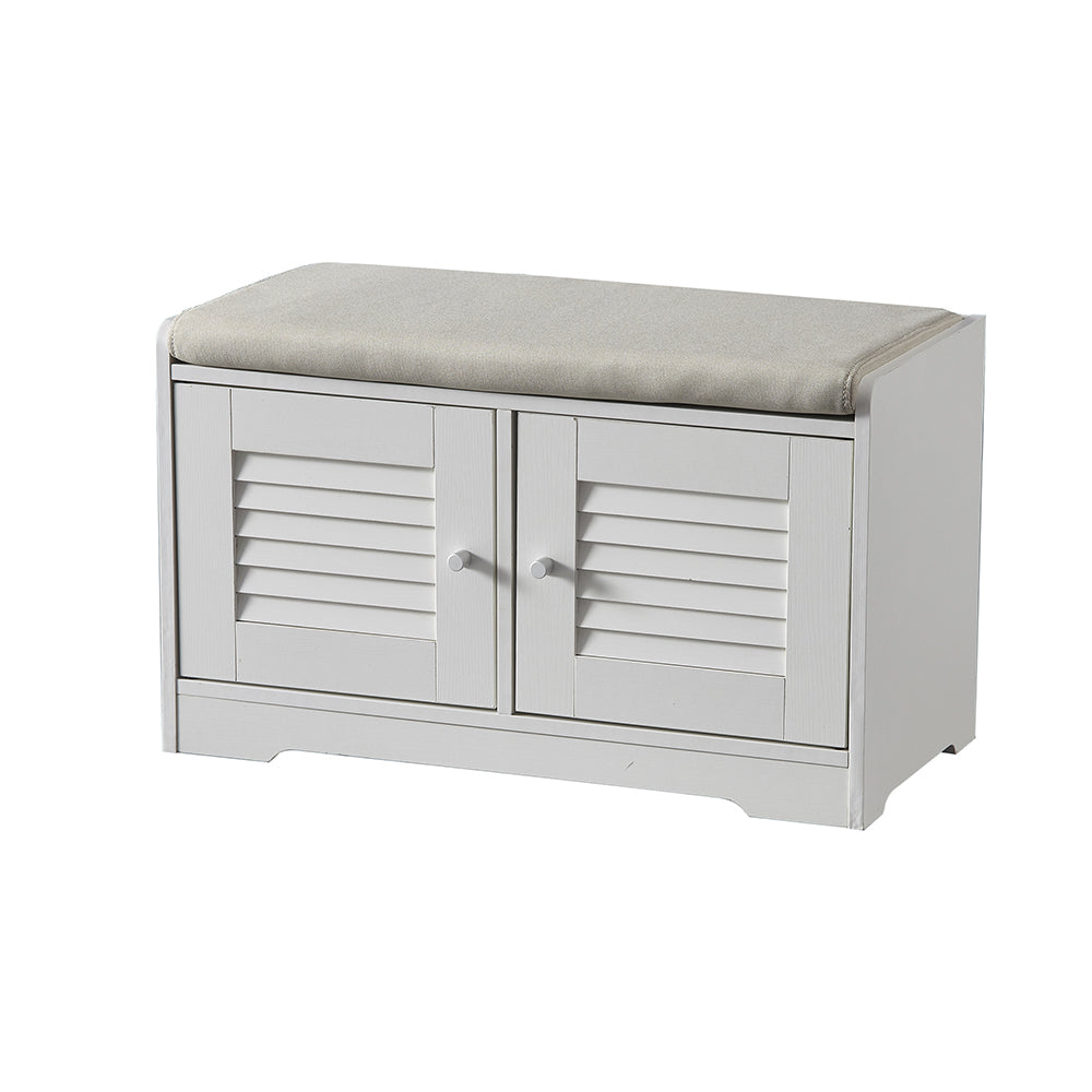 Pefelife Entryway Shoe Bench with Storage Cabinet 28.74 in Shoe Rack with Cushioned