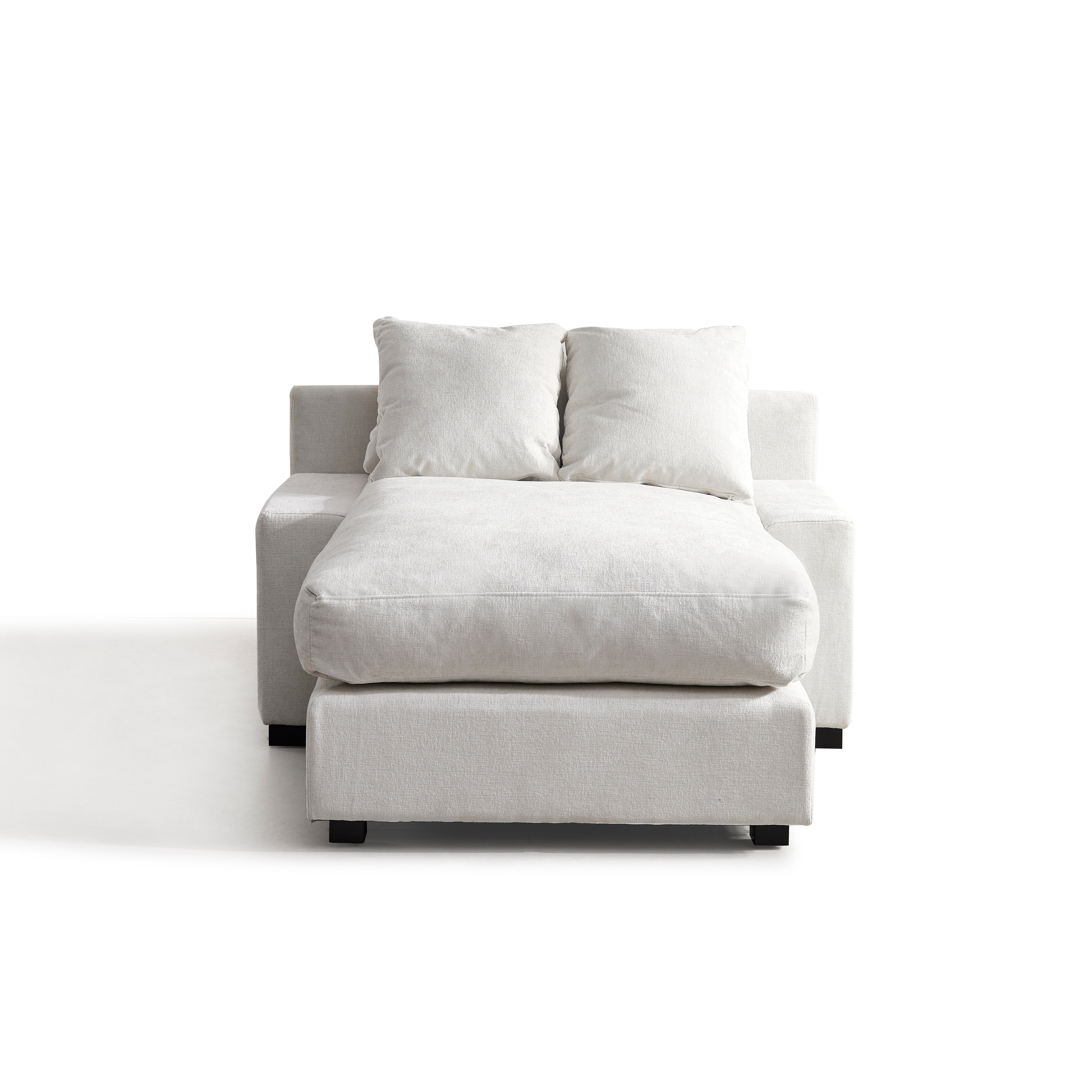 Pefelife Upholstery Sectional Sleeper Sofa Couch Bed for Apartment, Chenille Fabric