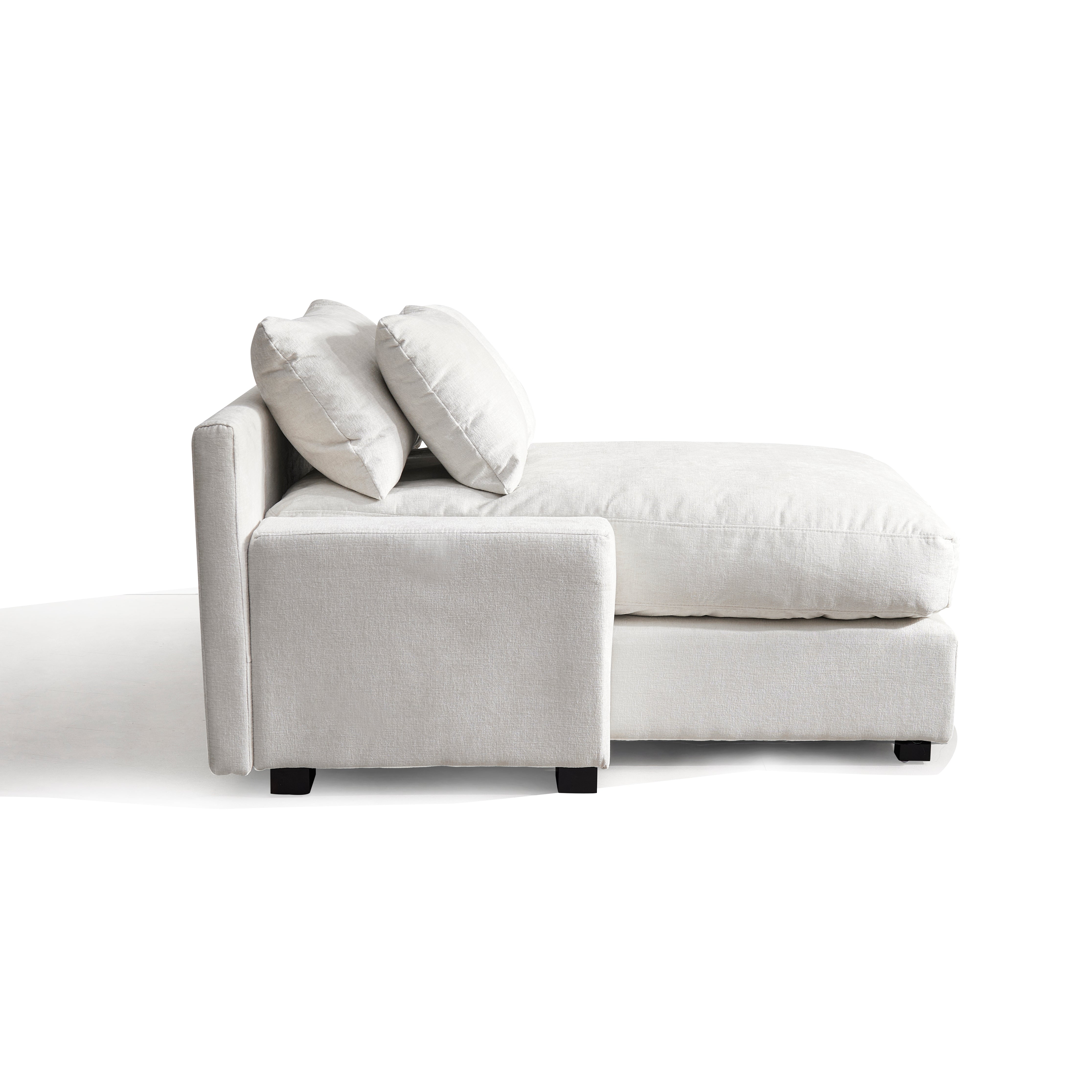 Pefelife Upholstery Sectional Sleeper Sofa Couch Bed for Apartment, Chenille Fabric