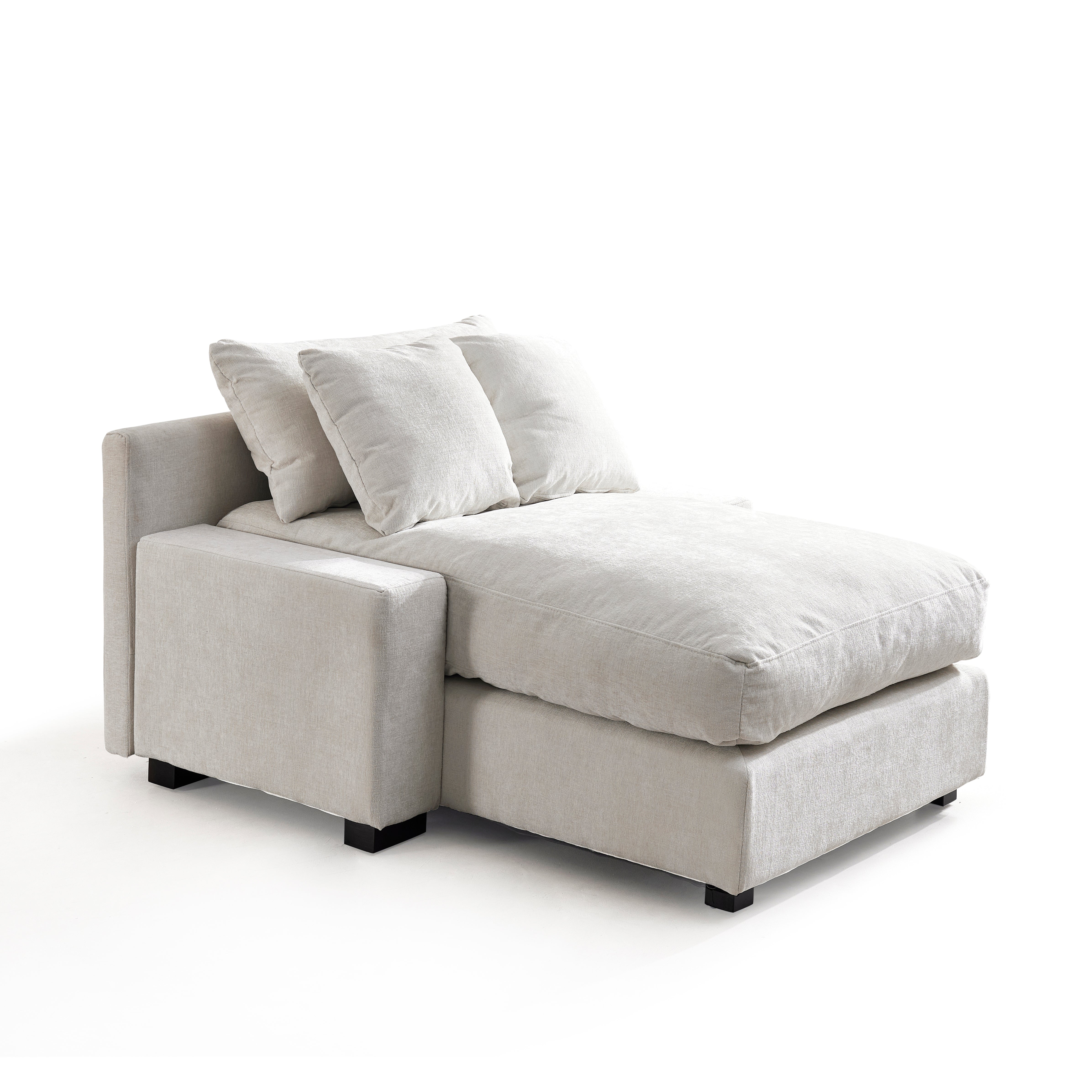 Pefelife Upholstery Sectional Sleeper Sofa Couch Bed for Apartment, Chenille Fabric