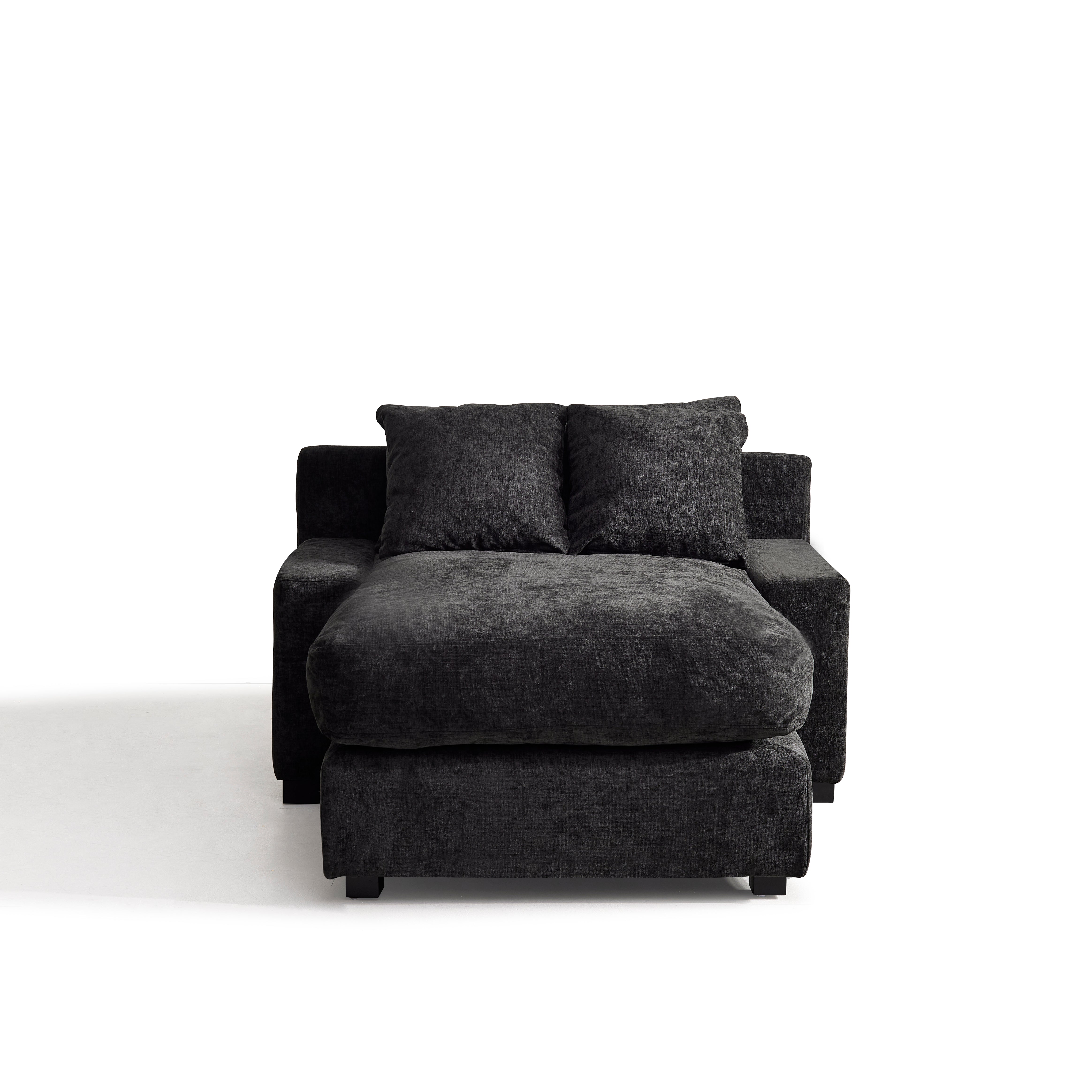 Pefelife Upholstery Sectional Sleeper Sofa Couch Bed for Apartment, Chenille Fabric
