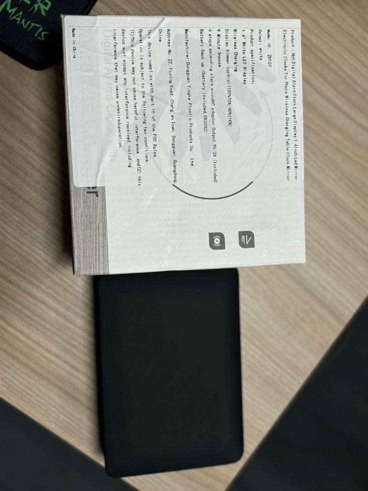 Pefelife Digital Alarm Clock Wireless Charging Table Clock Mirror